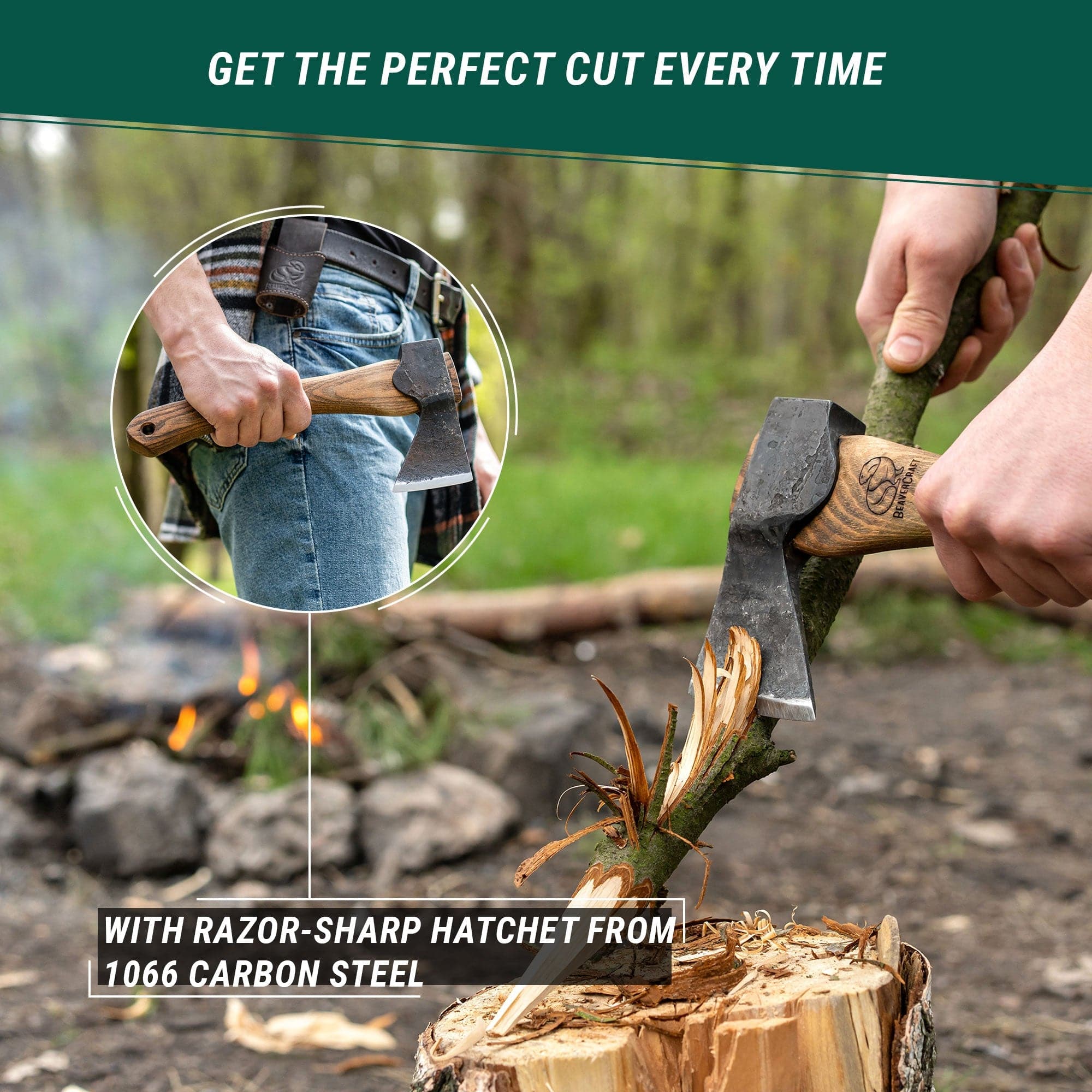Axe with egg guard AX1 Bushcraft Hatchet