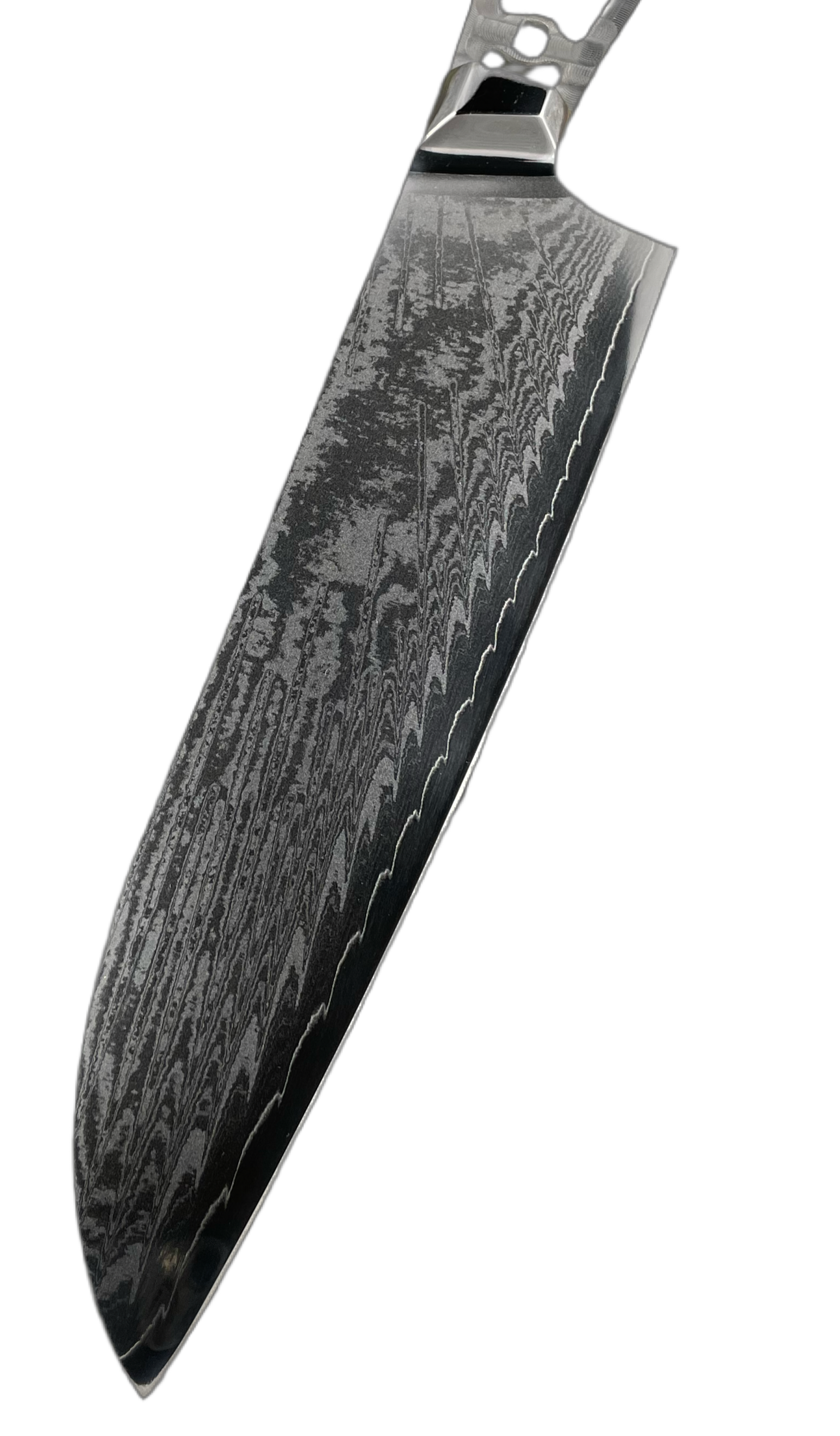 Santoku - AUS10 Damask Chef's knife 8" full tang with sockets