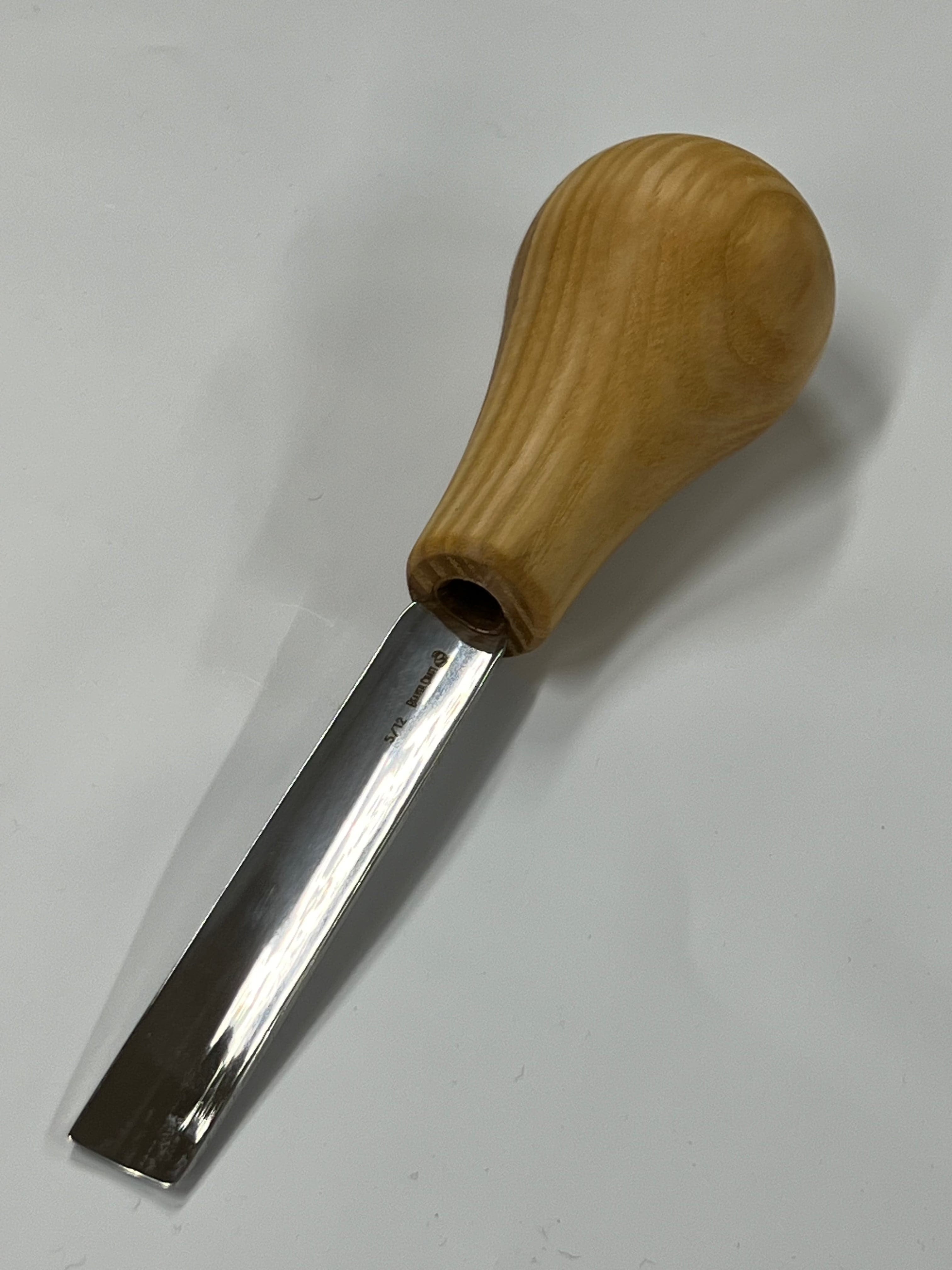 Wood carving iron 75x12mm straight rounded chisel P5/12 w/ball handle