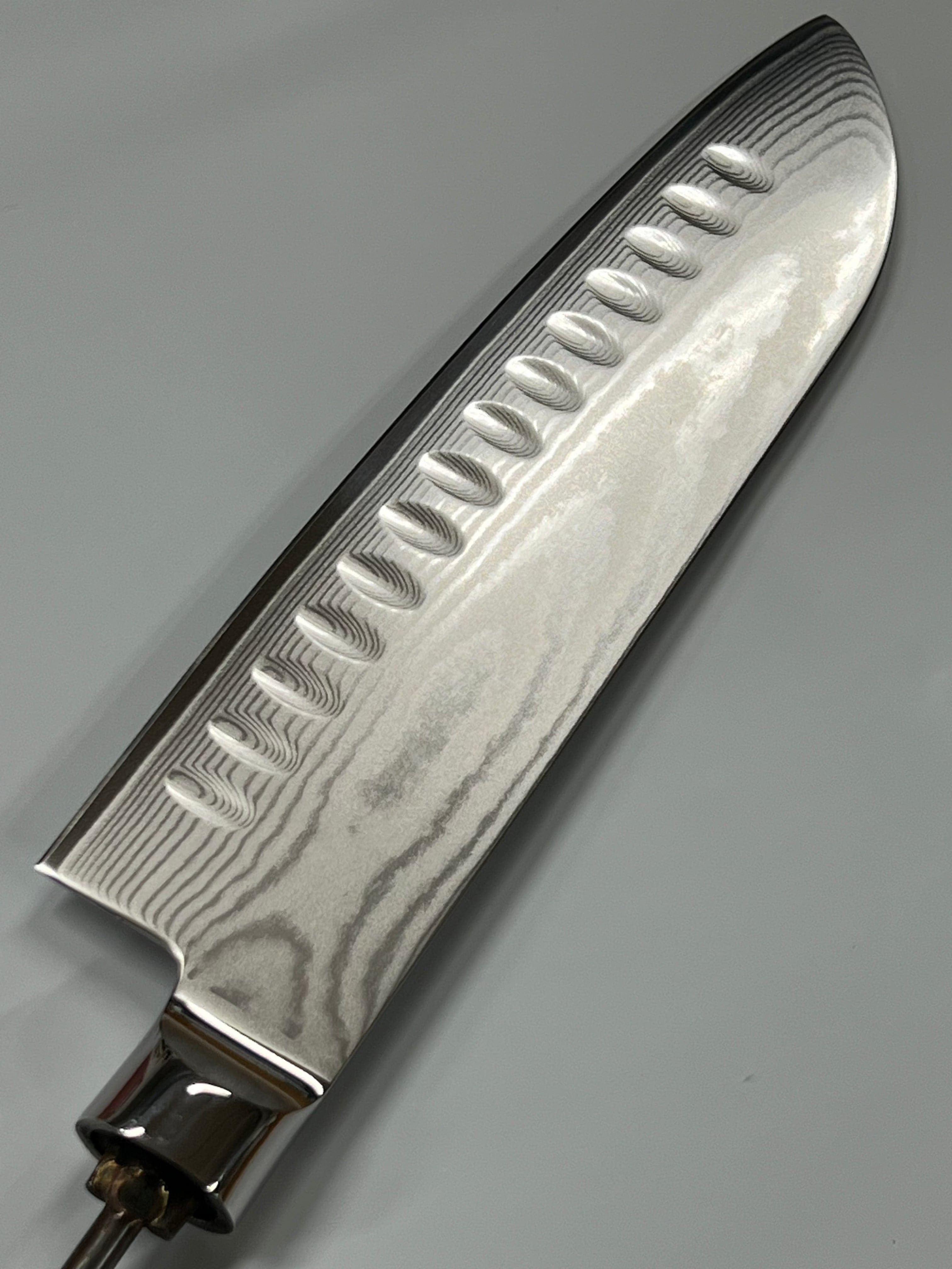 Santoku - AUS10 Damask Chef's knife 7" lancet with sheath