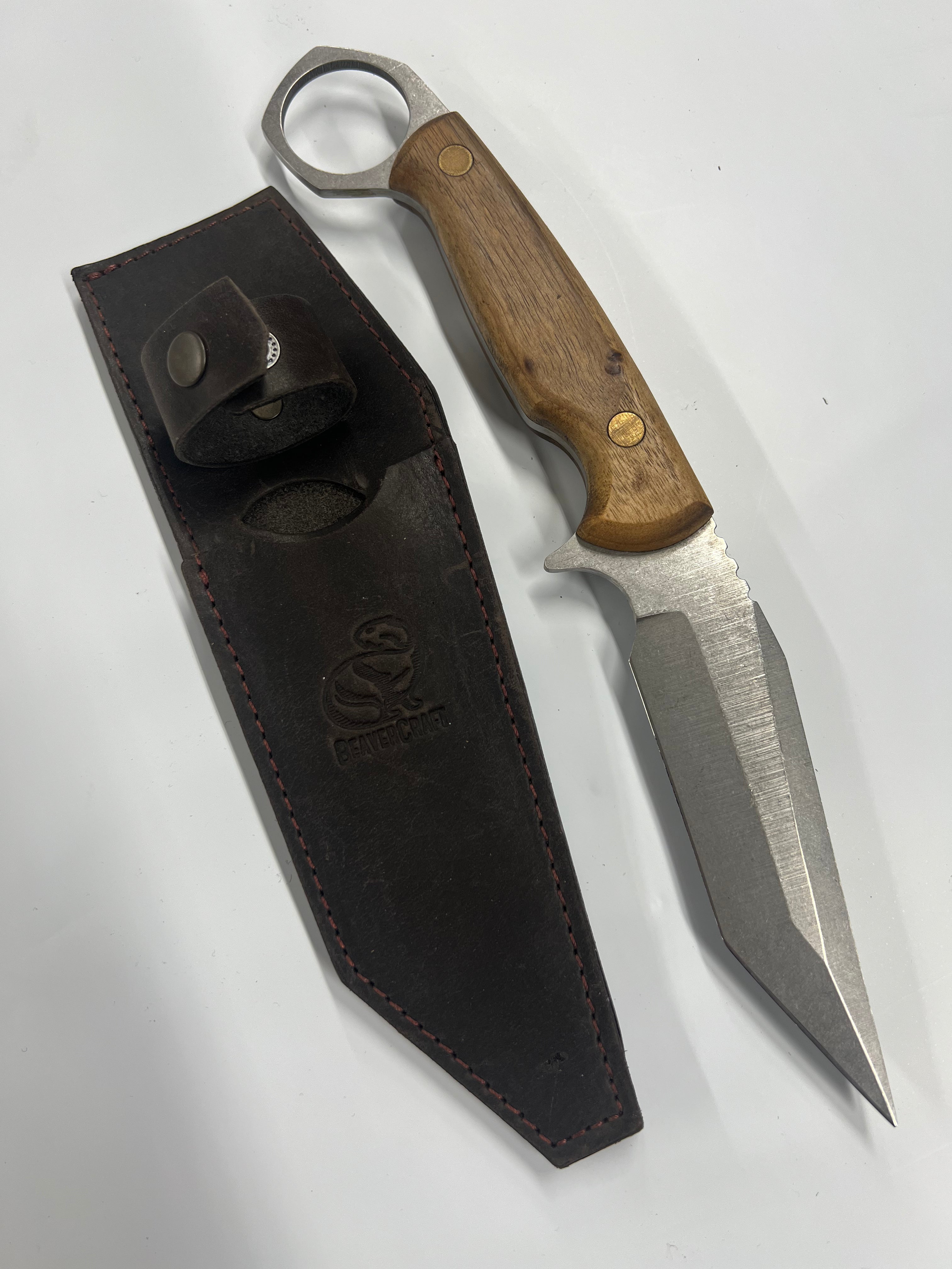 Ukrainian Camping Karambit CGK1 with leather sheath