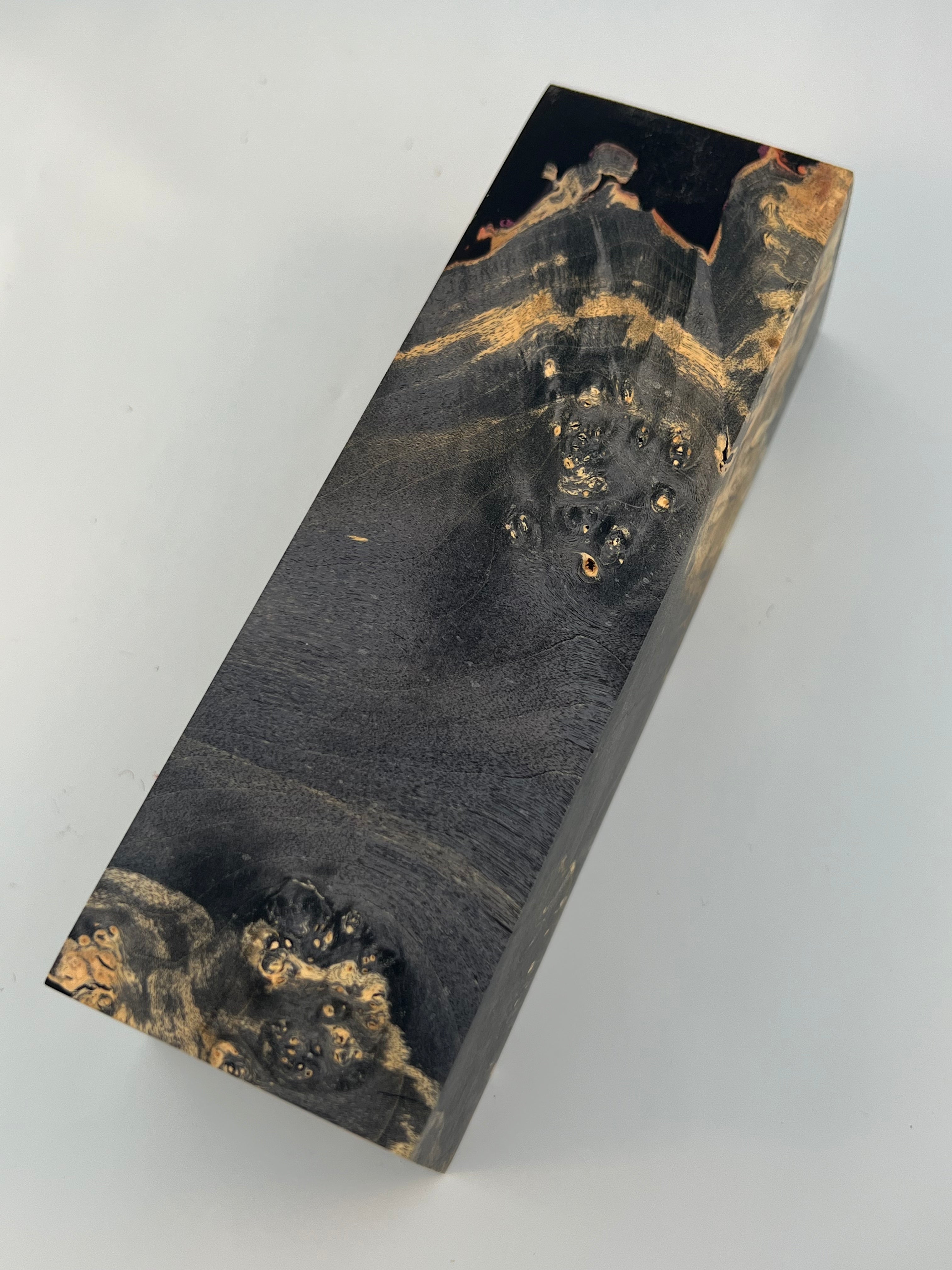 Stabilized shaft blank wood and green resin block B-72