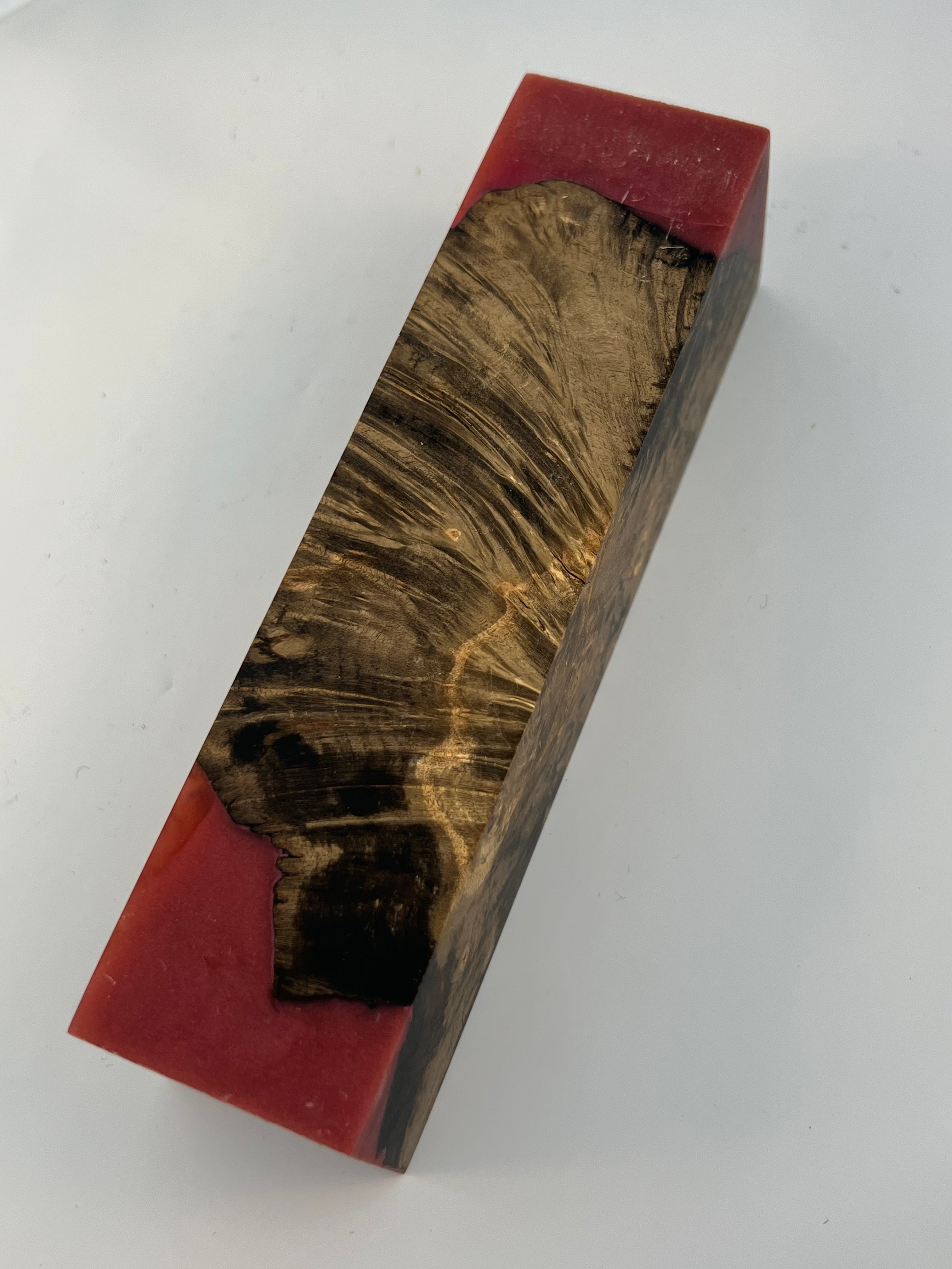 Stabilized shaft blank wood and green resin block B-72