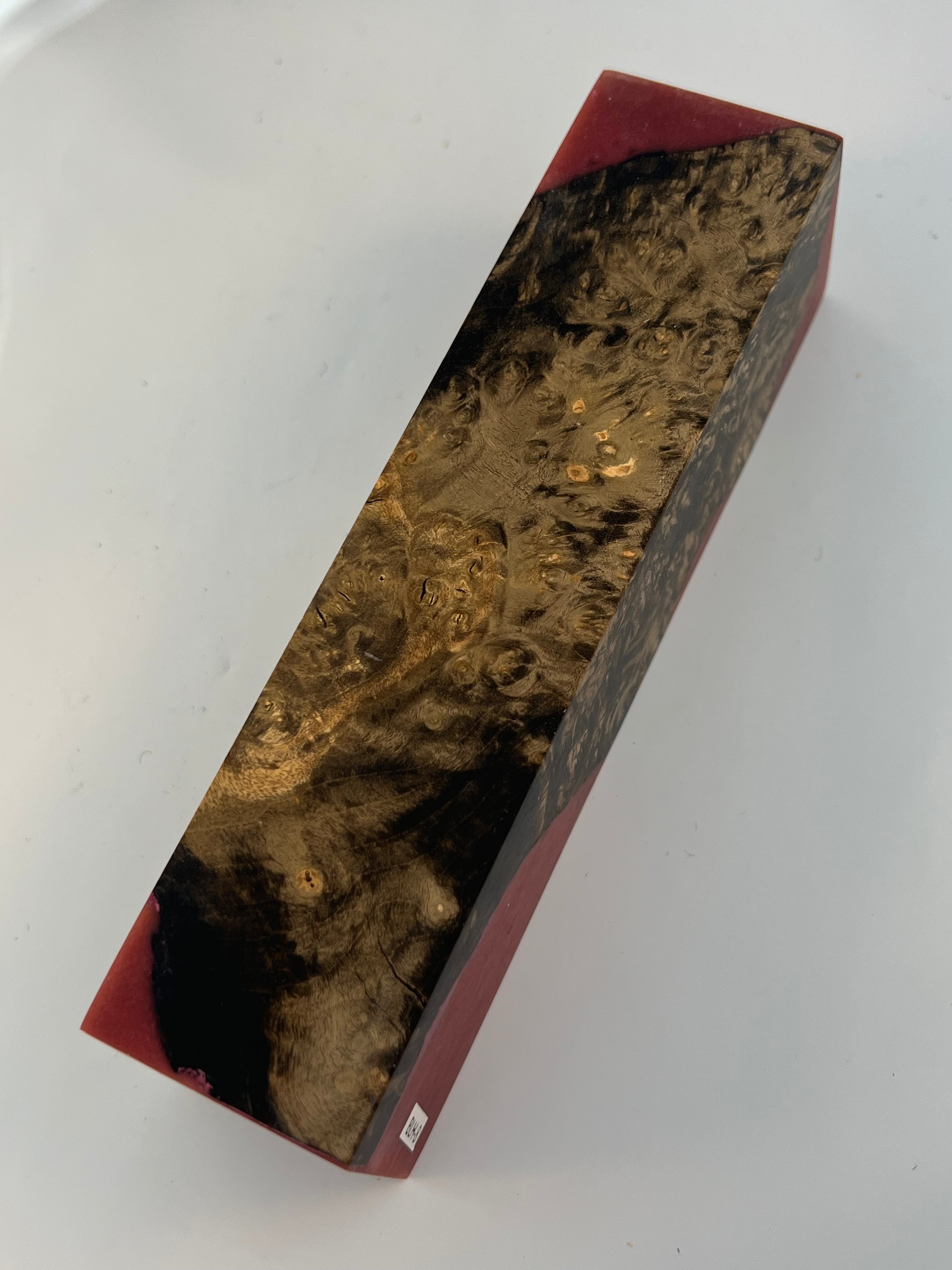 Stabilized shaft blank wood and green resin block B-72