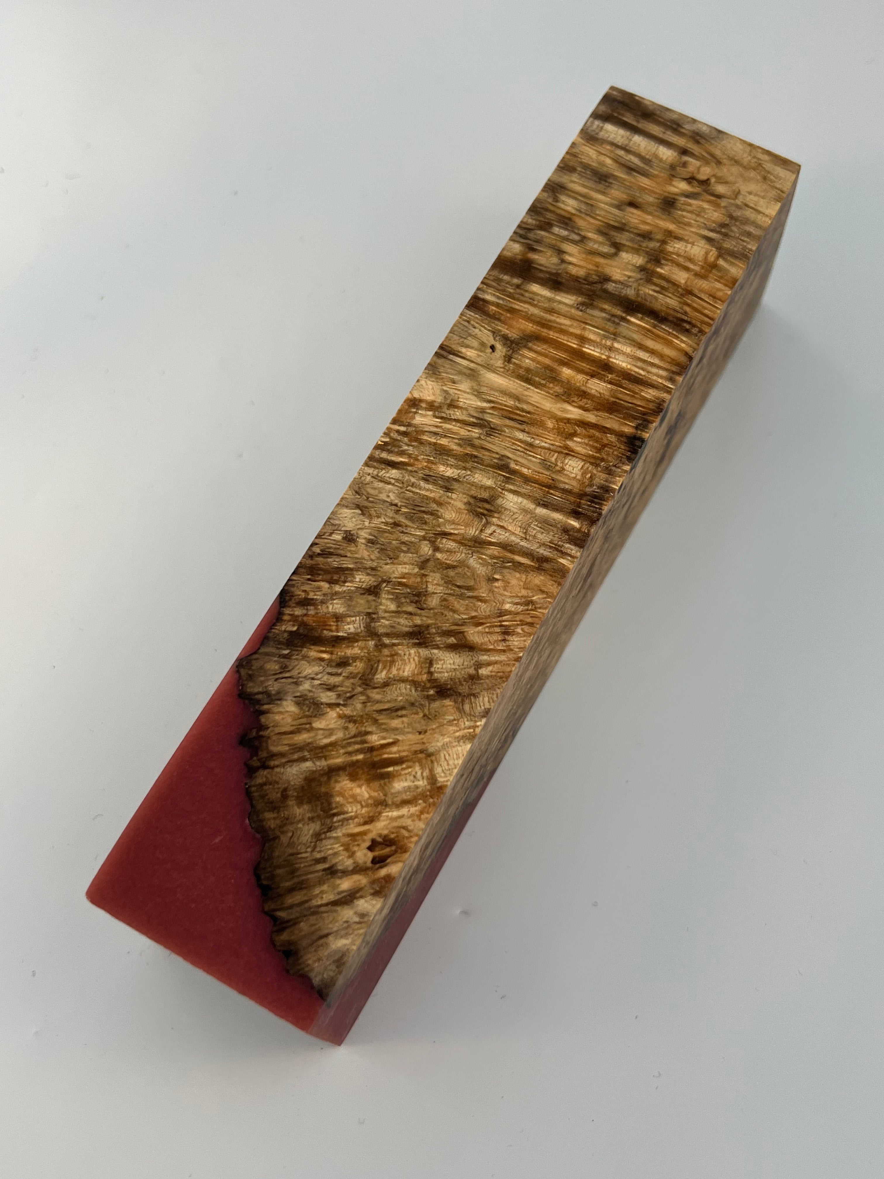 Stabilized shaft blank wood and green resin block B-72