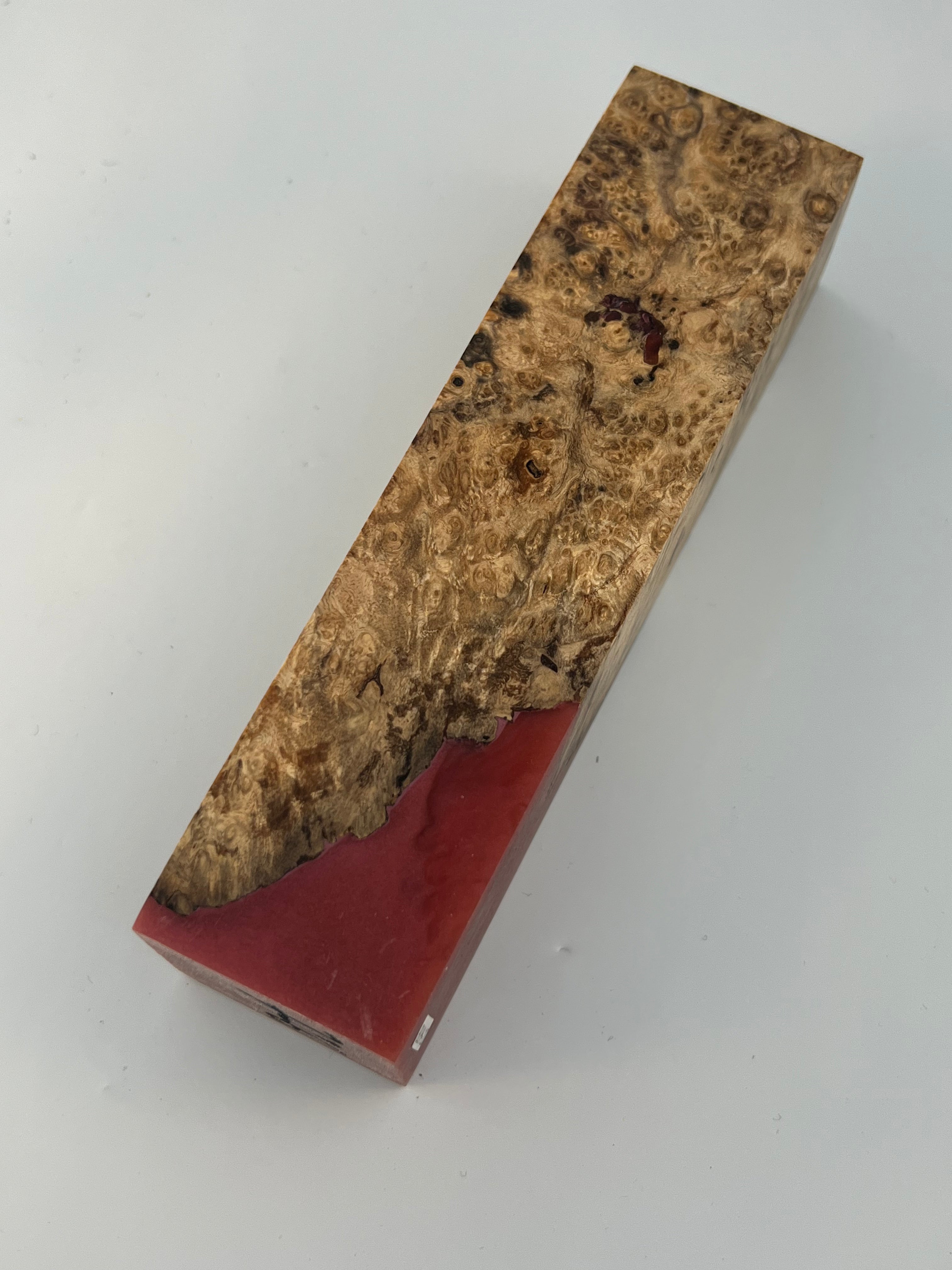 Stabilized shaft blank wood and green resin block B-72
