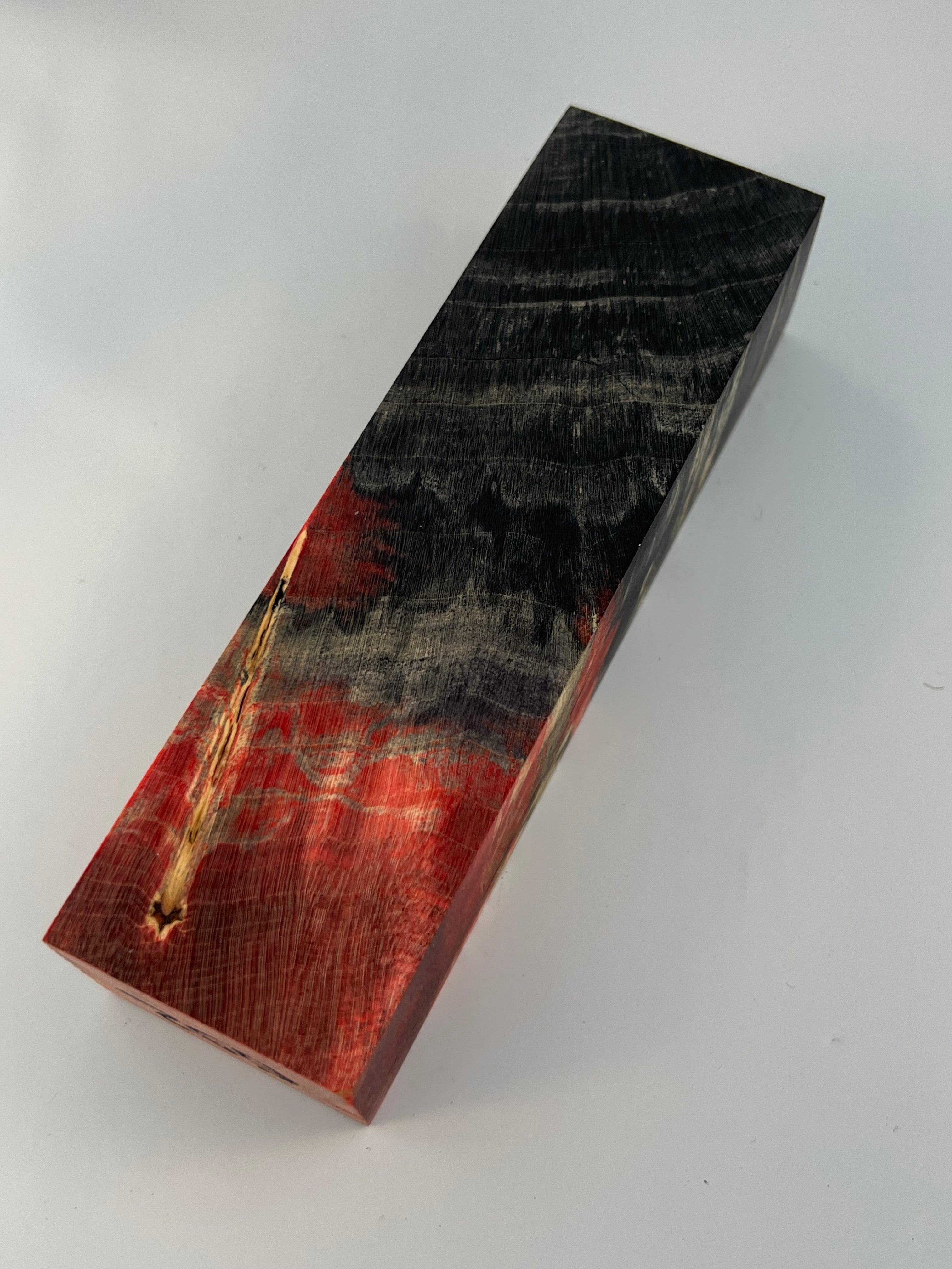 Stabilized shaft blank wood and green resin block B-72