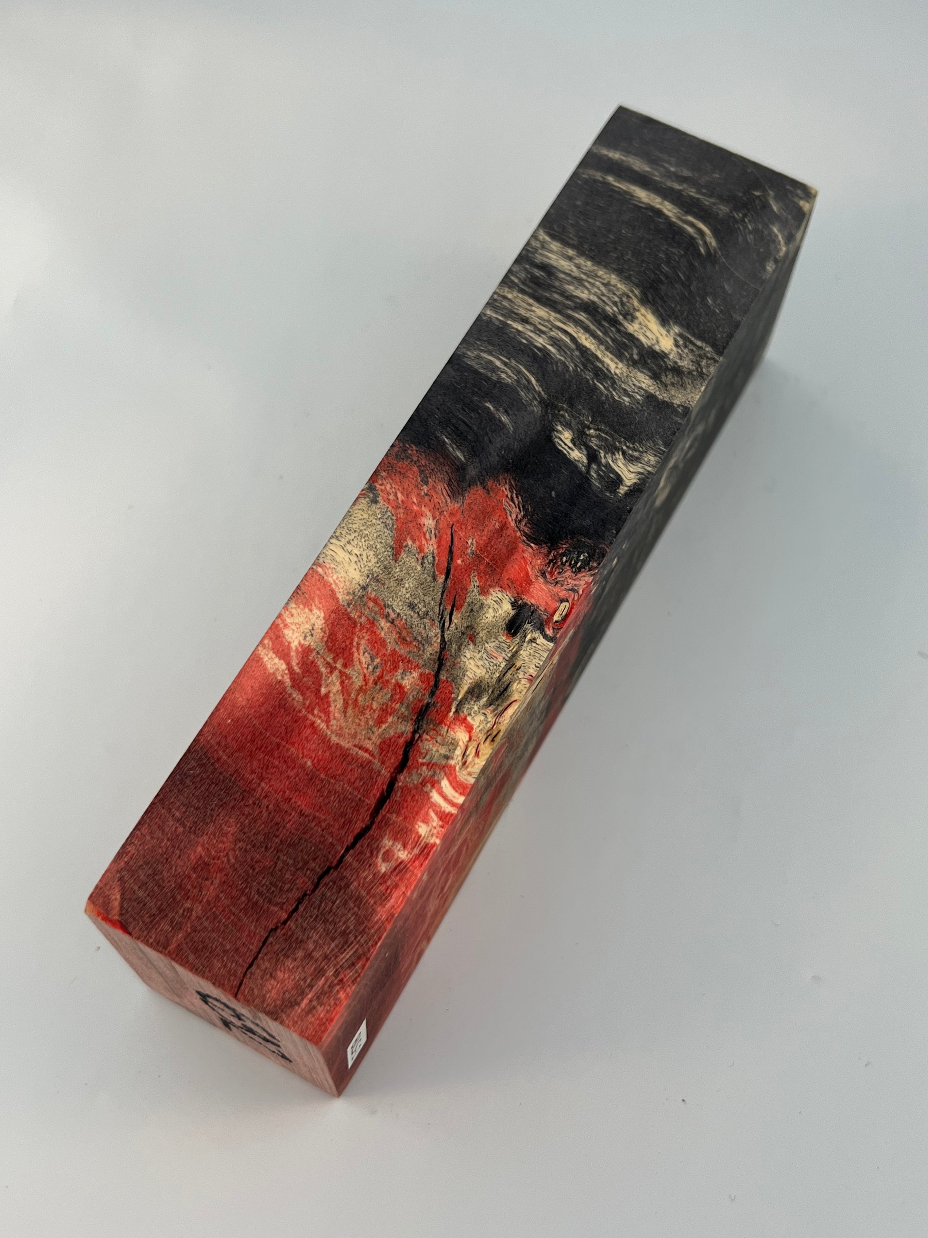 Stabilized shaft blank wood and green resin block B-72