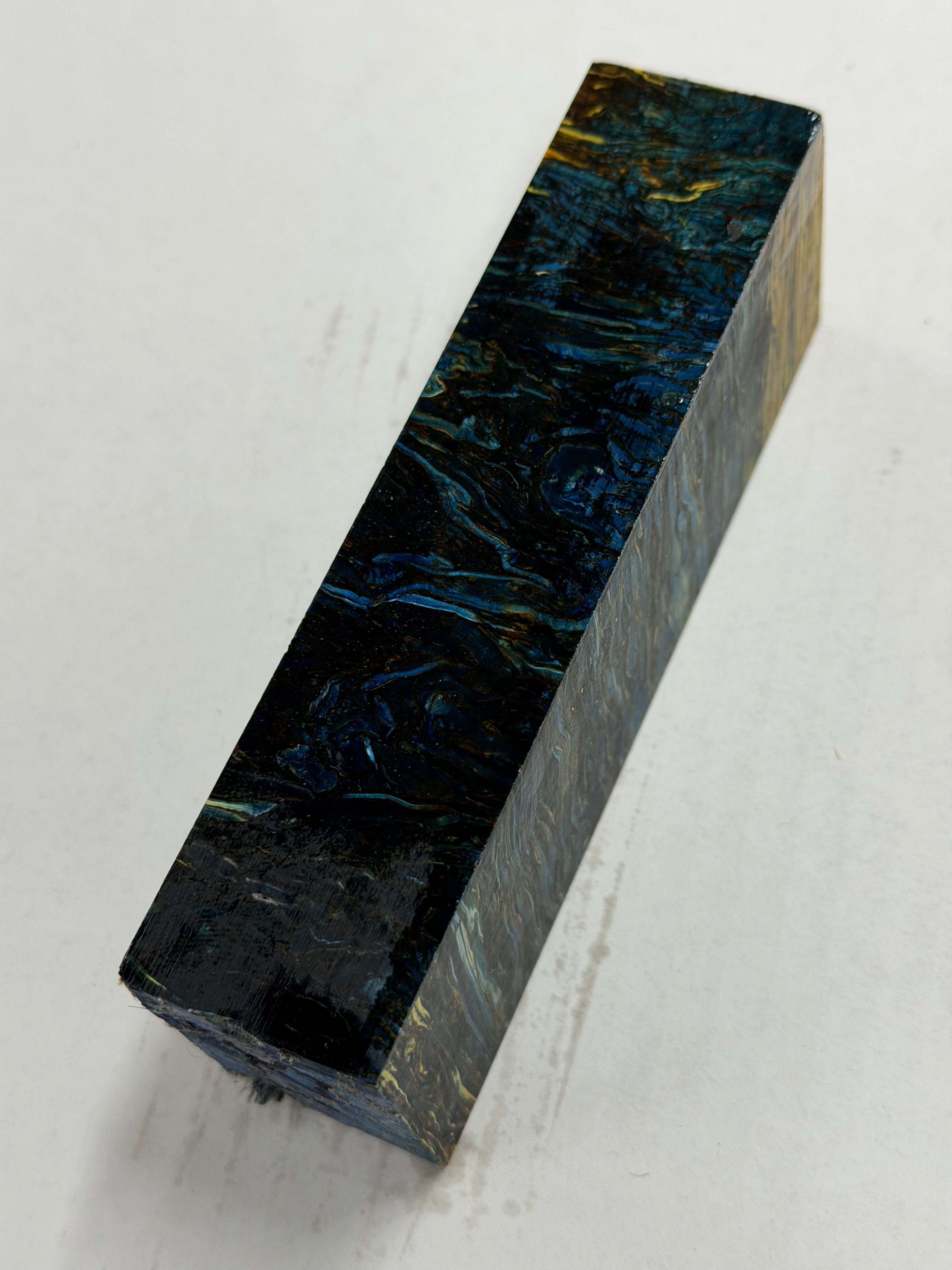 Stabilized shaft blank wood and green resin block B-72