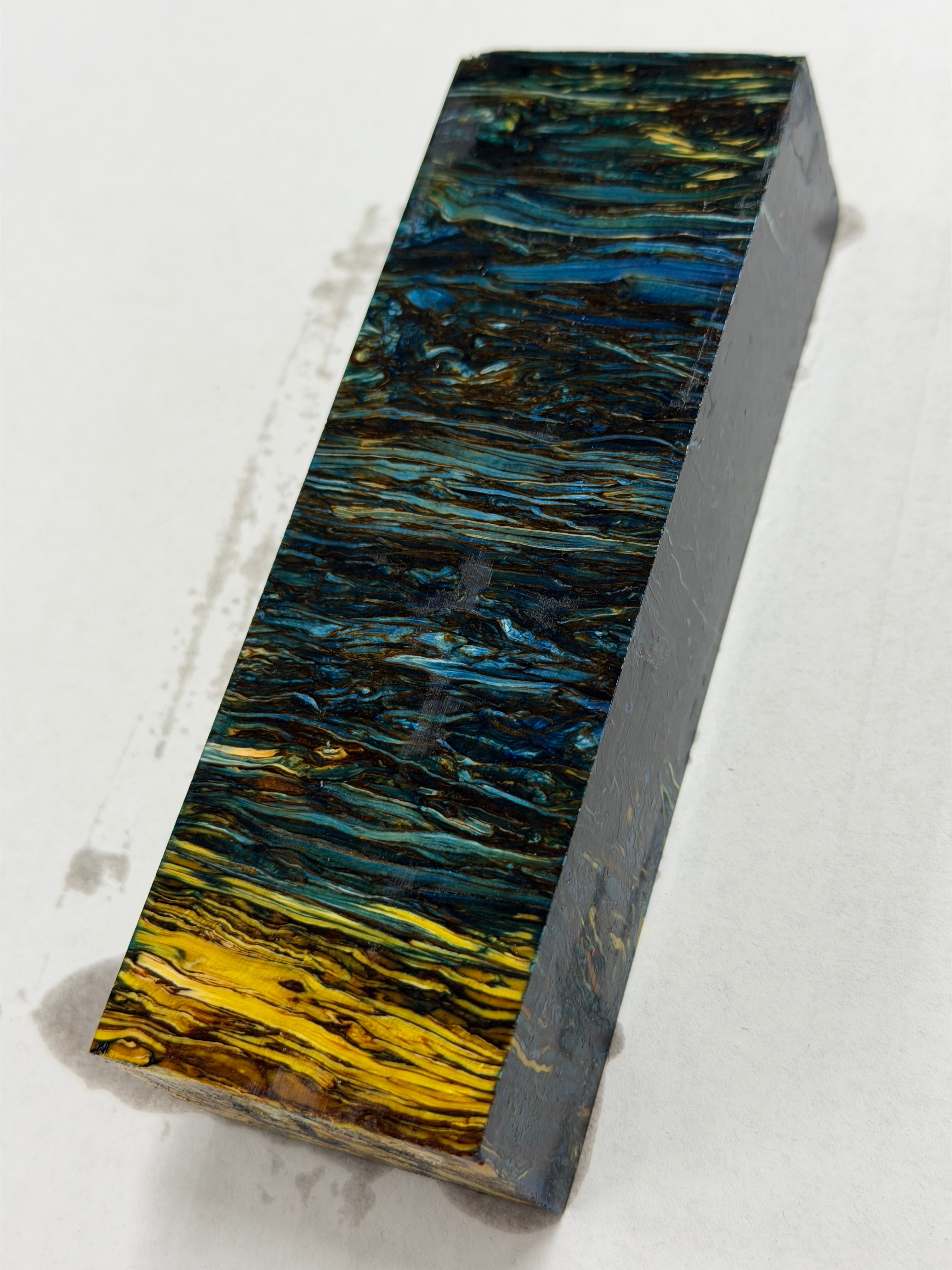 Stabilized shaft blank wood and green resin block B-72