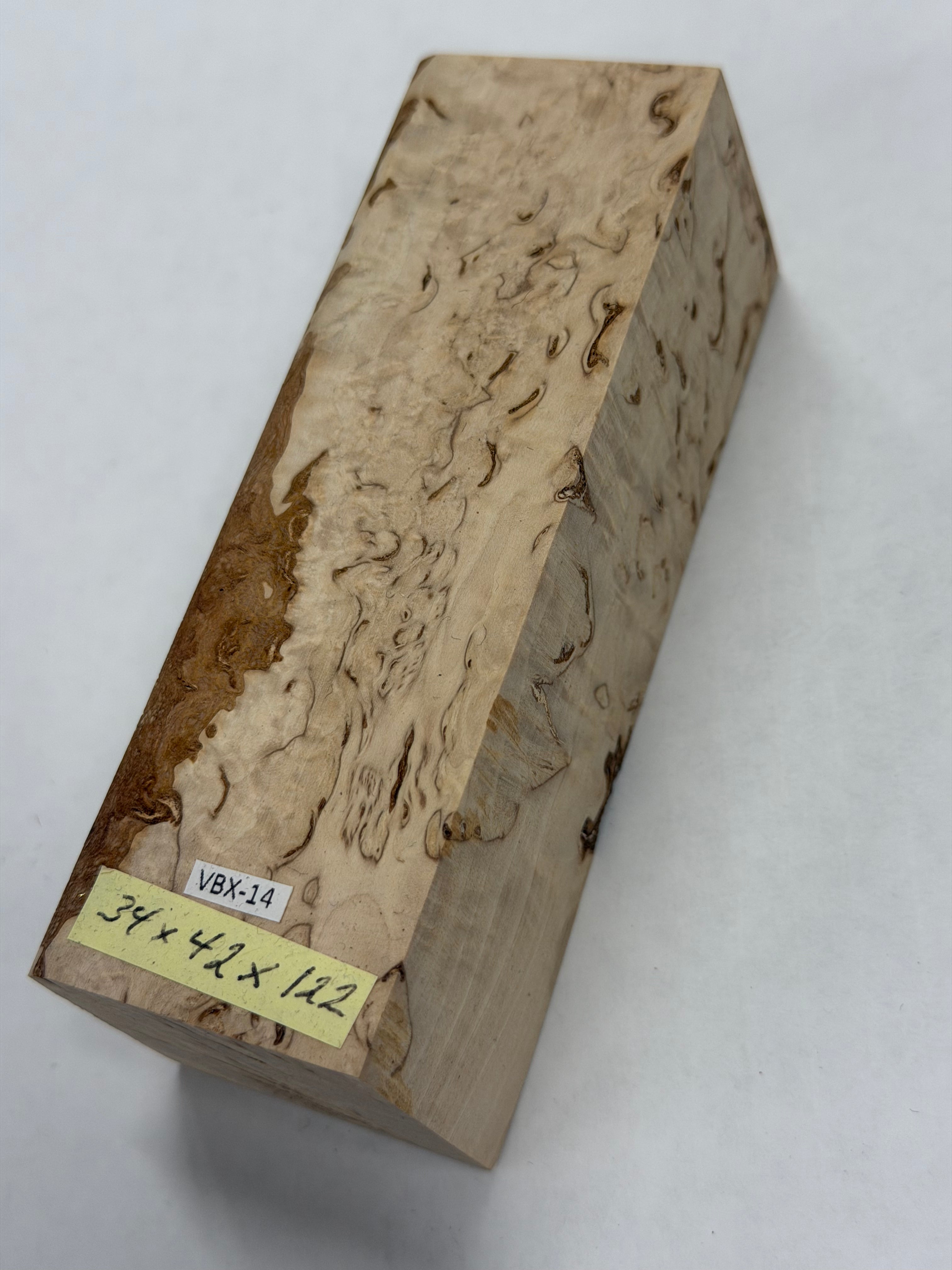 Valbjørk masur birch VBX-14; 34x42x122mm