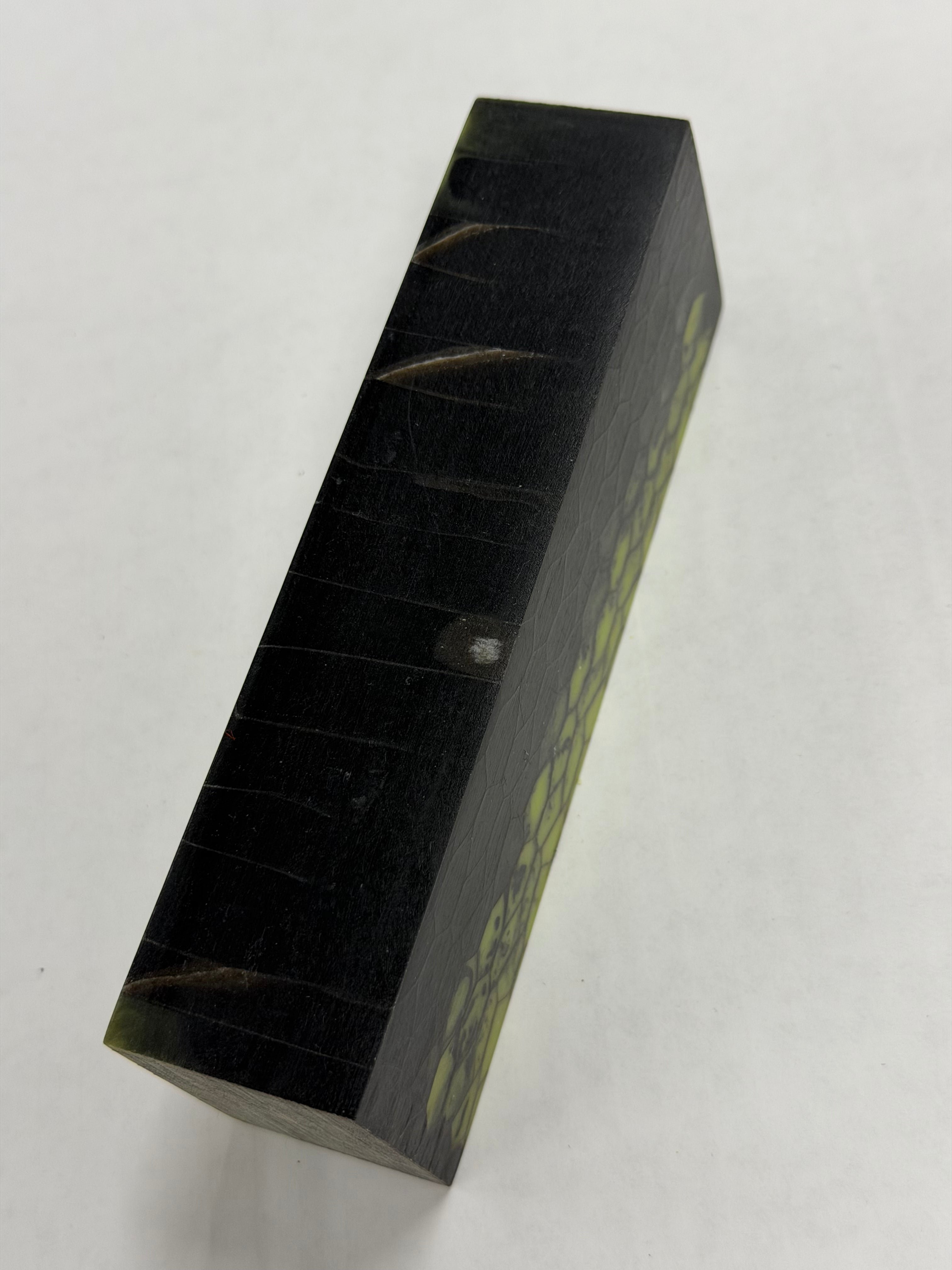 Stabilized shaft blank wood and green resin block B-72