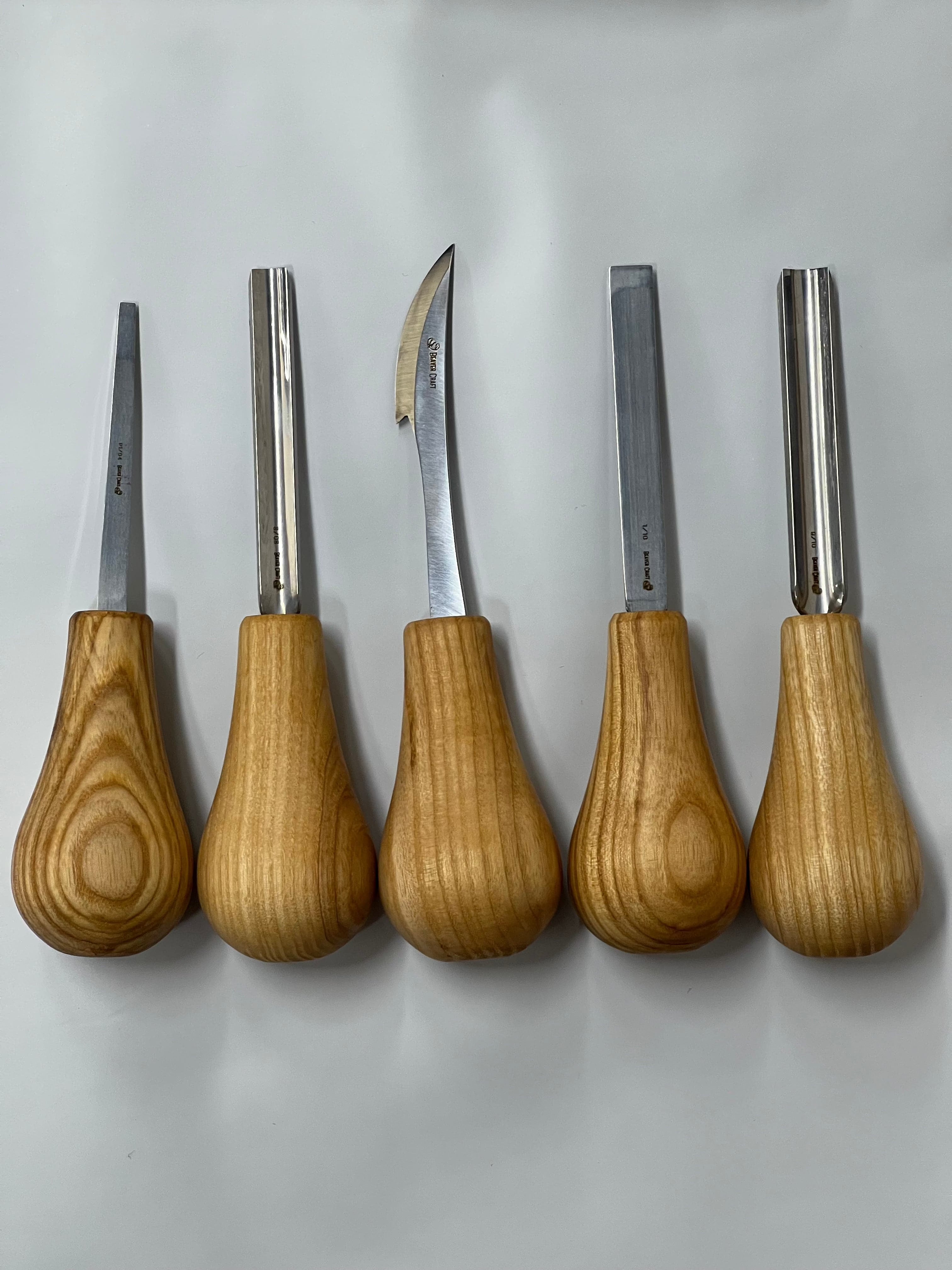 Wood carving iron set S52 with 10 irons and tool holder
