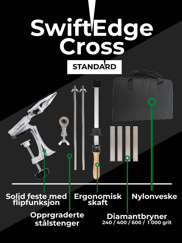 SwiftEdge Cross: Knife sharpening system with adjustable angle and diamond edge