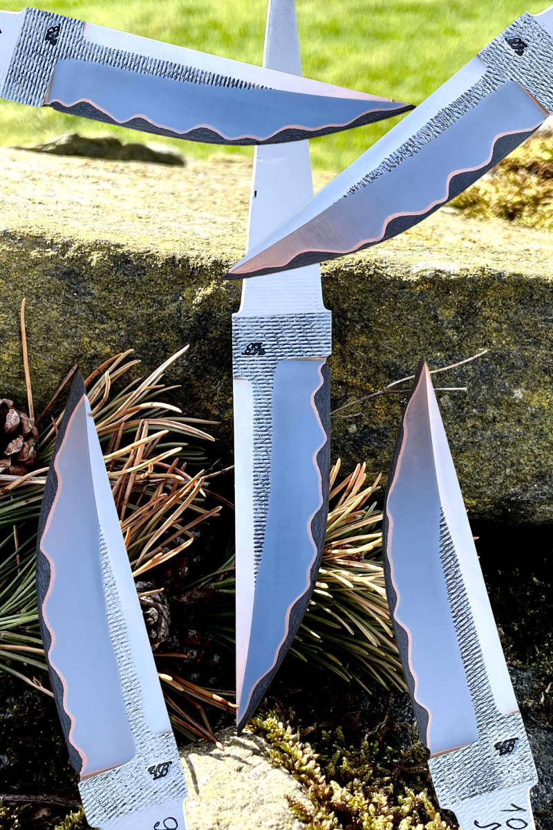 Hand-forged laminated knife blade - Copper San Mai - Vladyslav Chulan VCSM No. 10