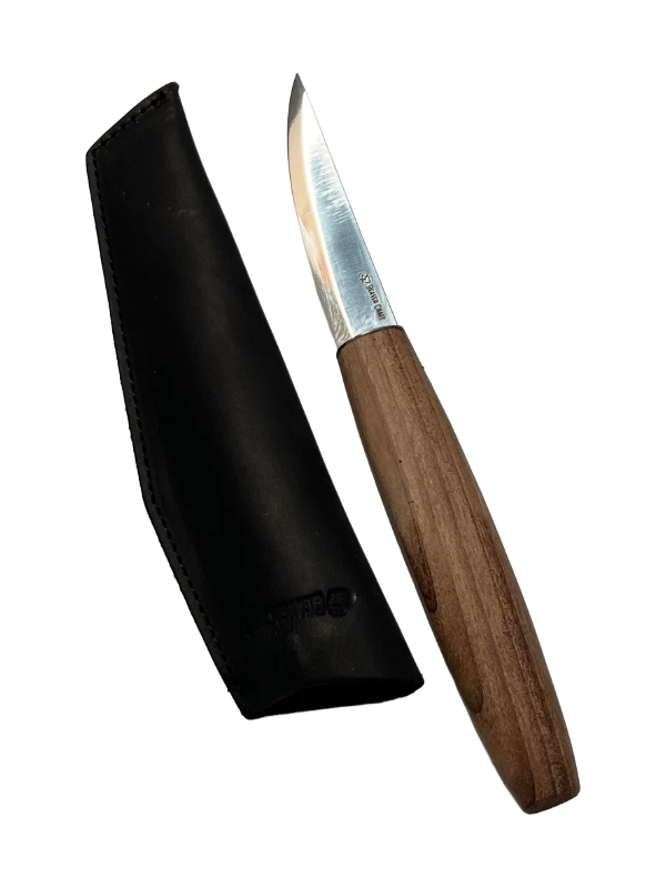 Träskärkniv 78mm C4X med läderslida Beaver Craft