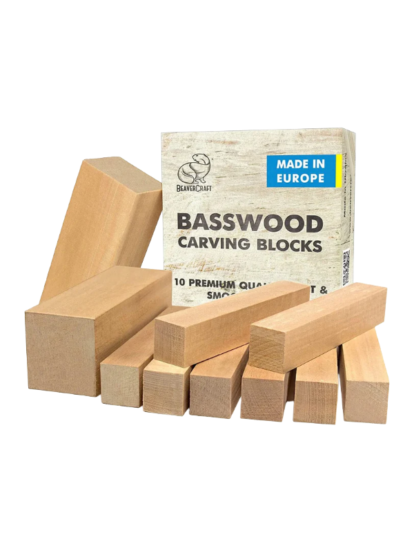 Basswood träsnideriämnen 10-pack