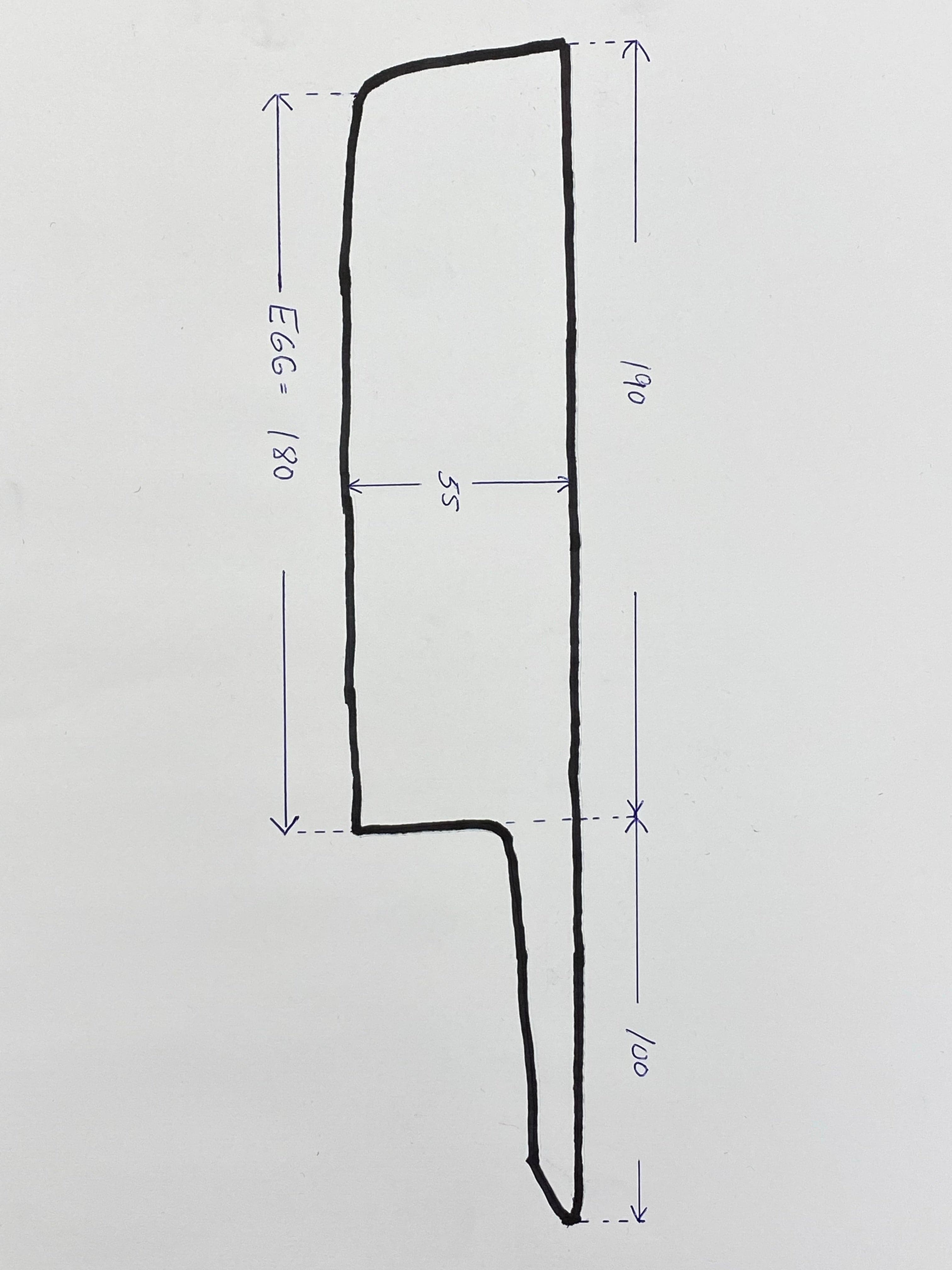 Nakiri 180 Blue 2 Japanese hand-forged knife blade