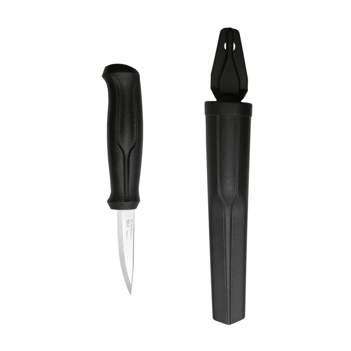 Morakniv Basic (S) treskjæringskniv med svart polymerslire