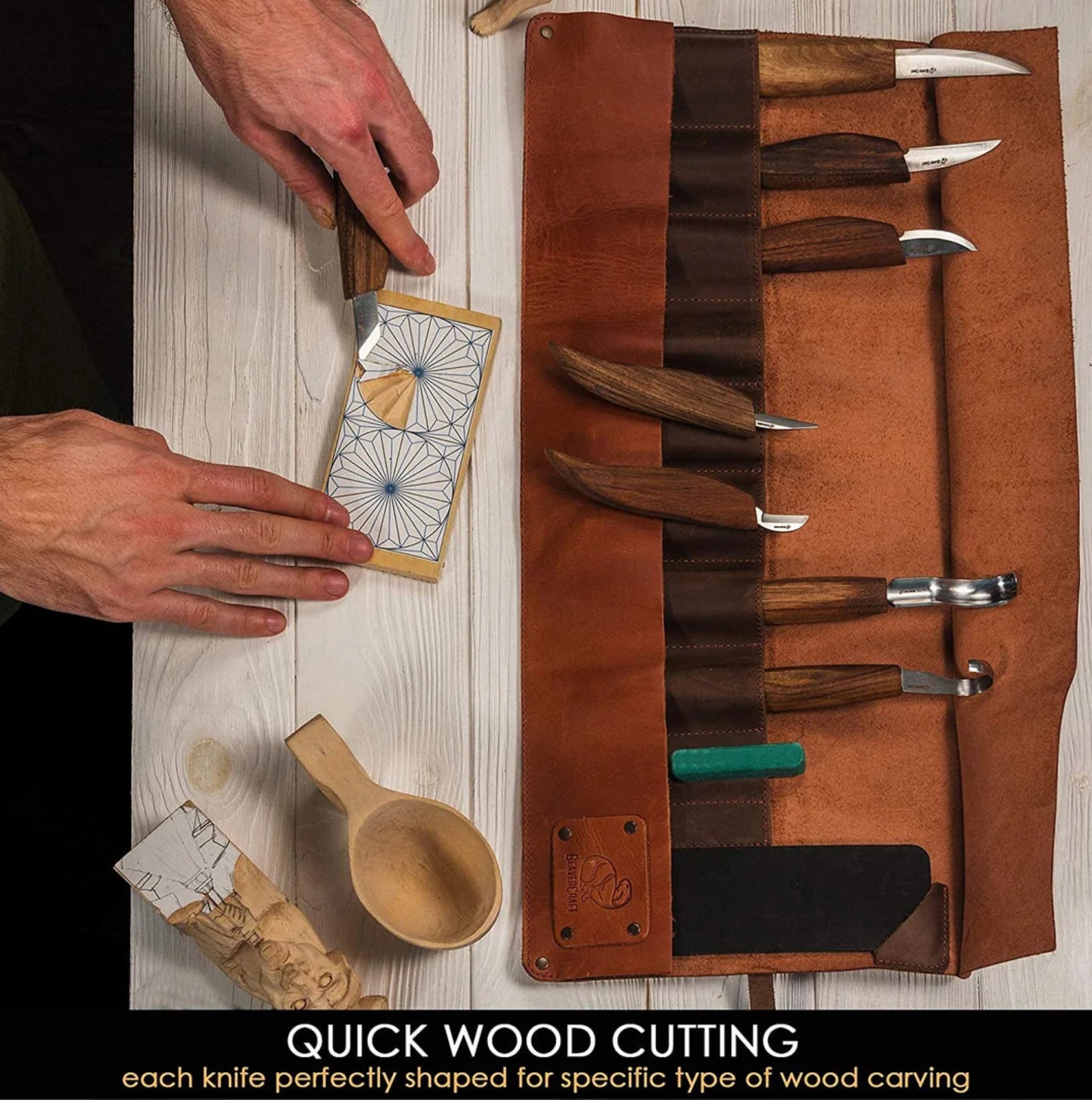 Leather Wood Carving Set S18X Beaver Craft
