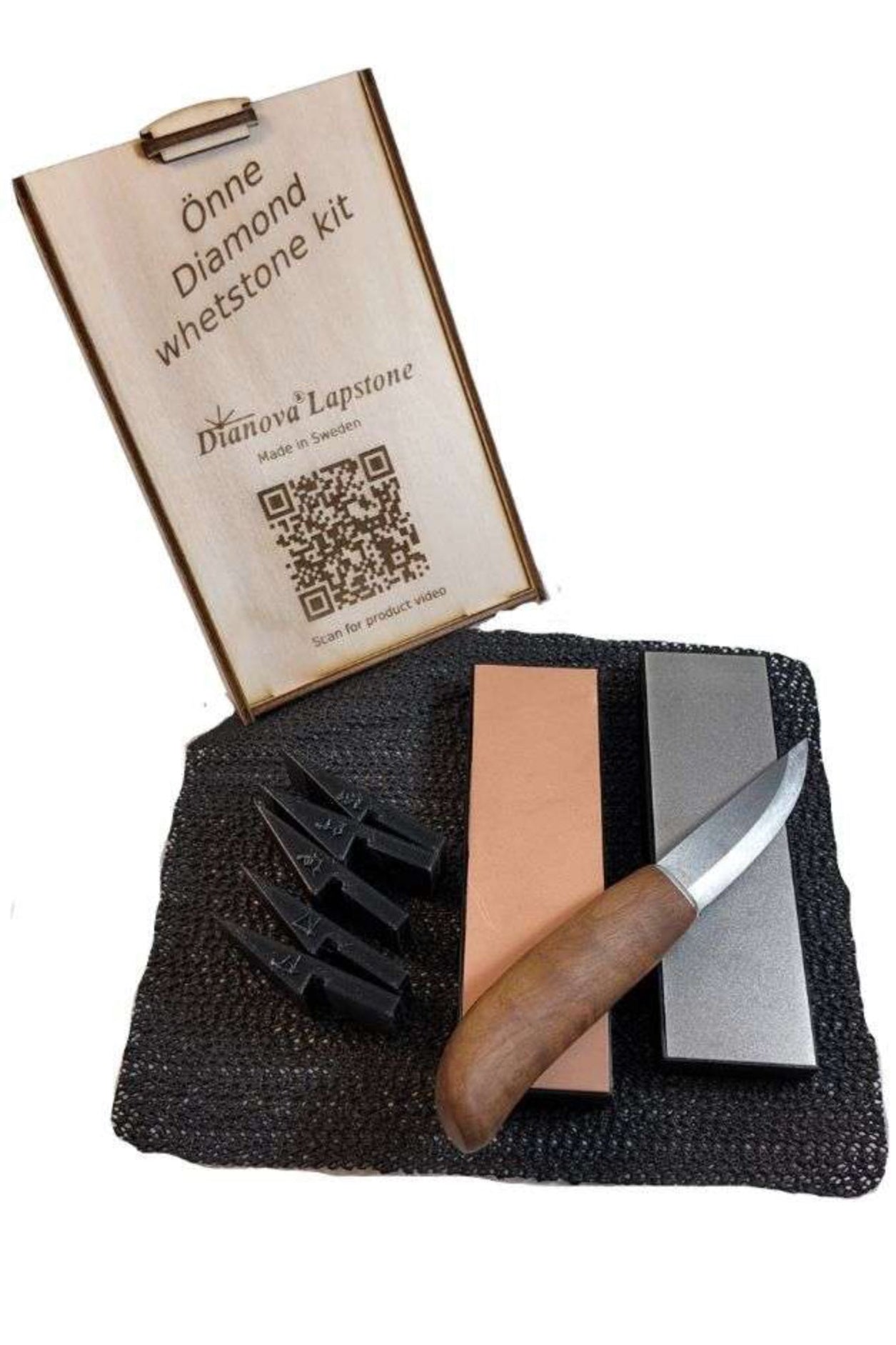 Complete knife sharpening package - Dianova Önne Whetstone kit Diamond + Leather