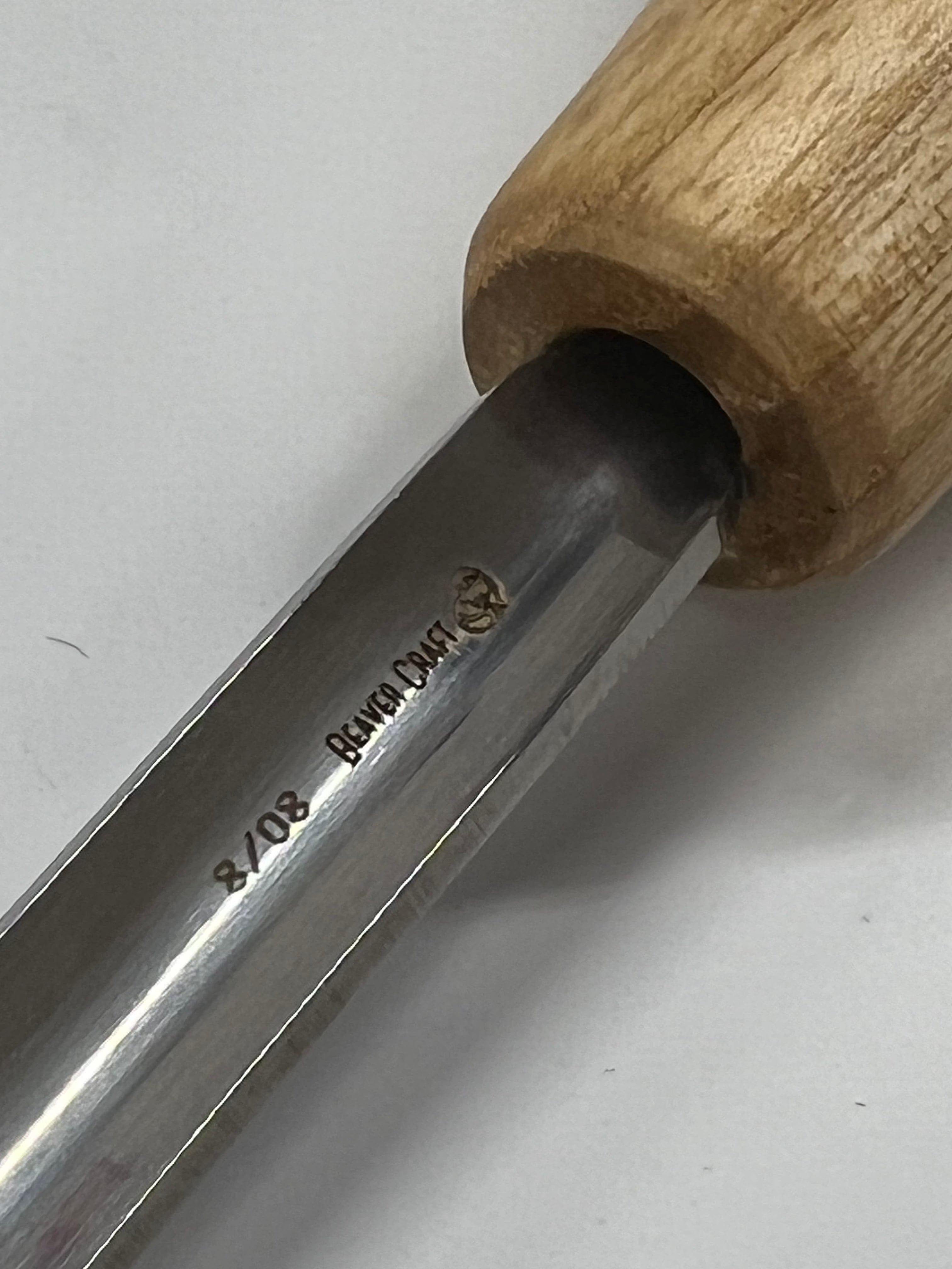 Wood carving iron 75x14mm straight rounded chisel P8/08 w/ball handle