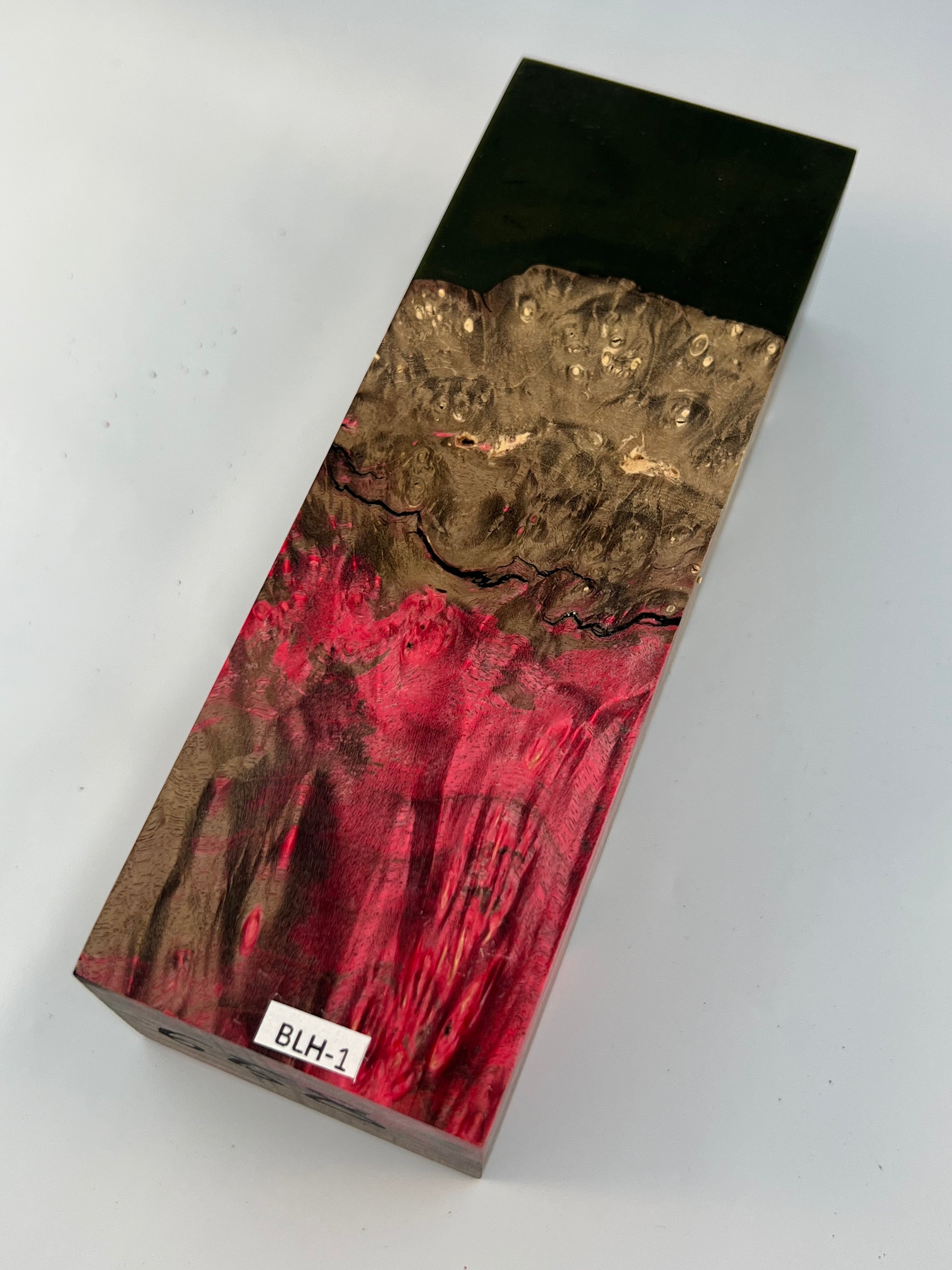 Stabilized shaft blank wood and green resin block B-72