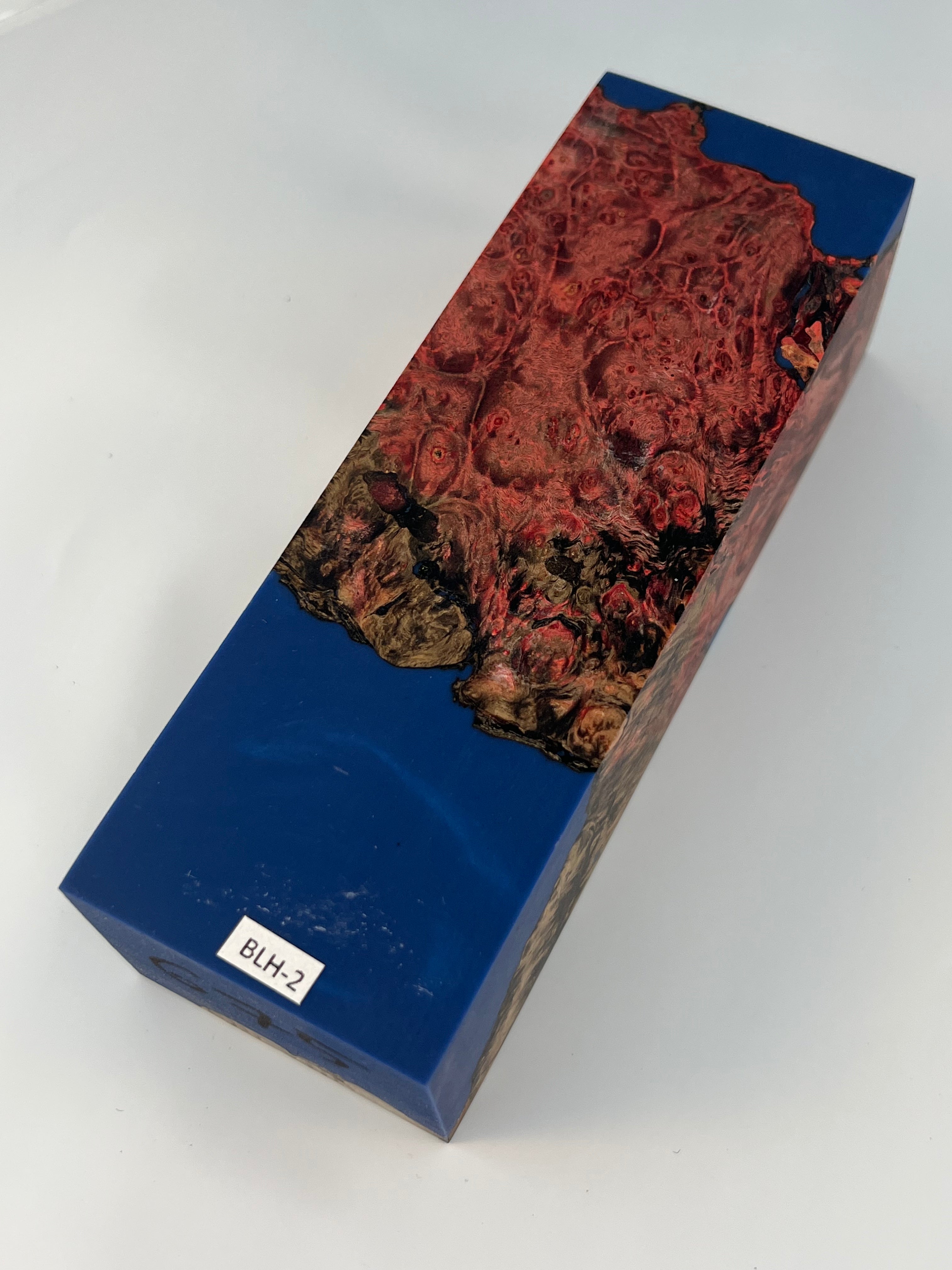 Stabilized shaft blank wood and green resin block B-72