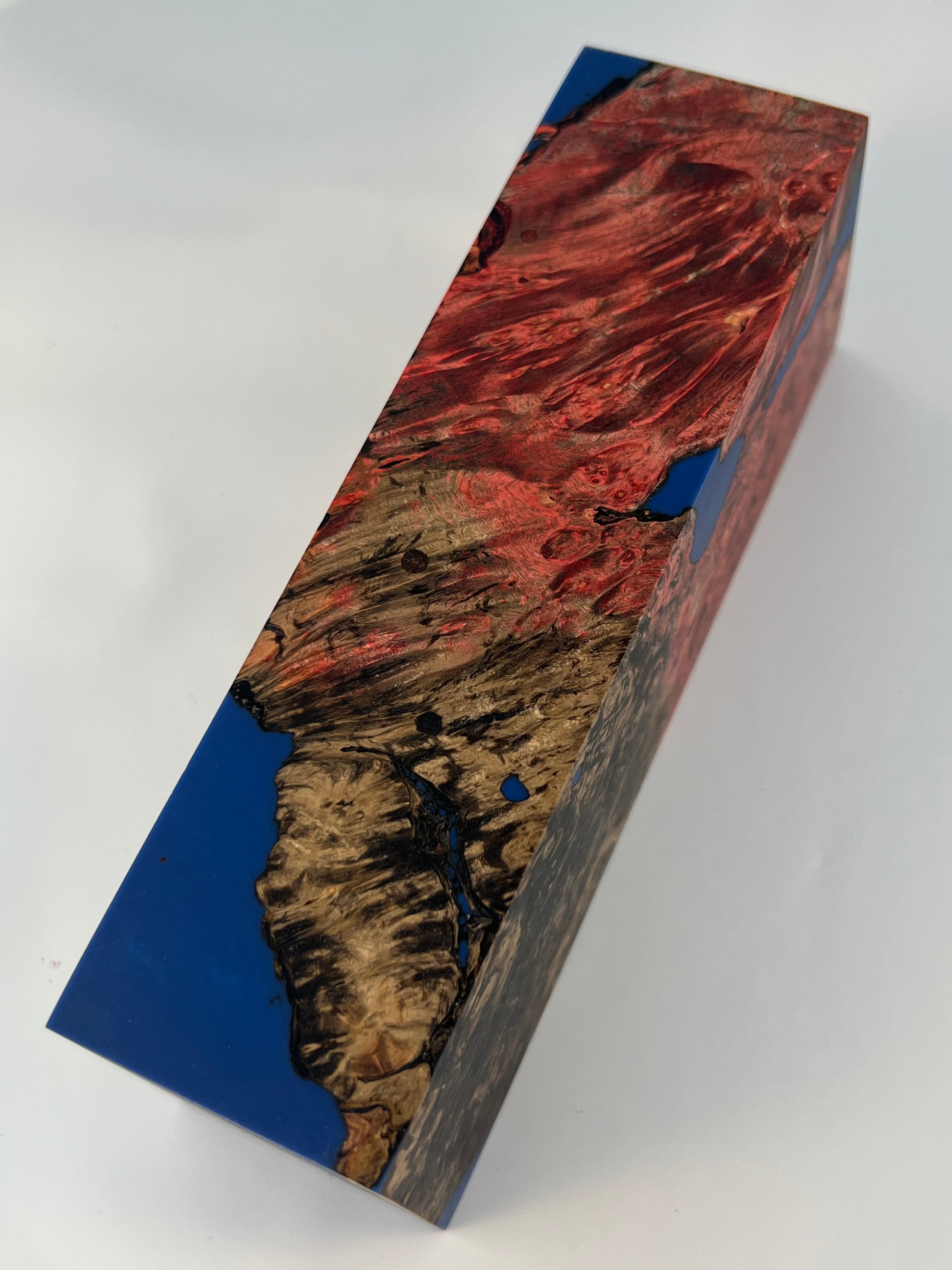 Stabilized shaft blank wood and green resin block B-72
