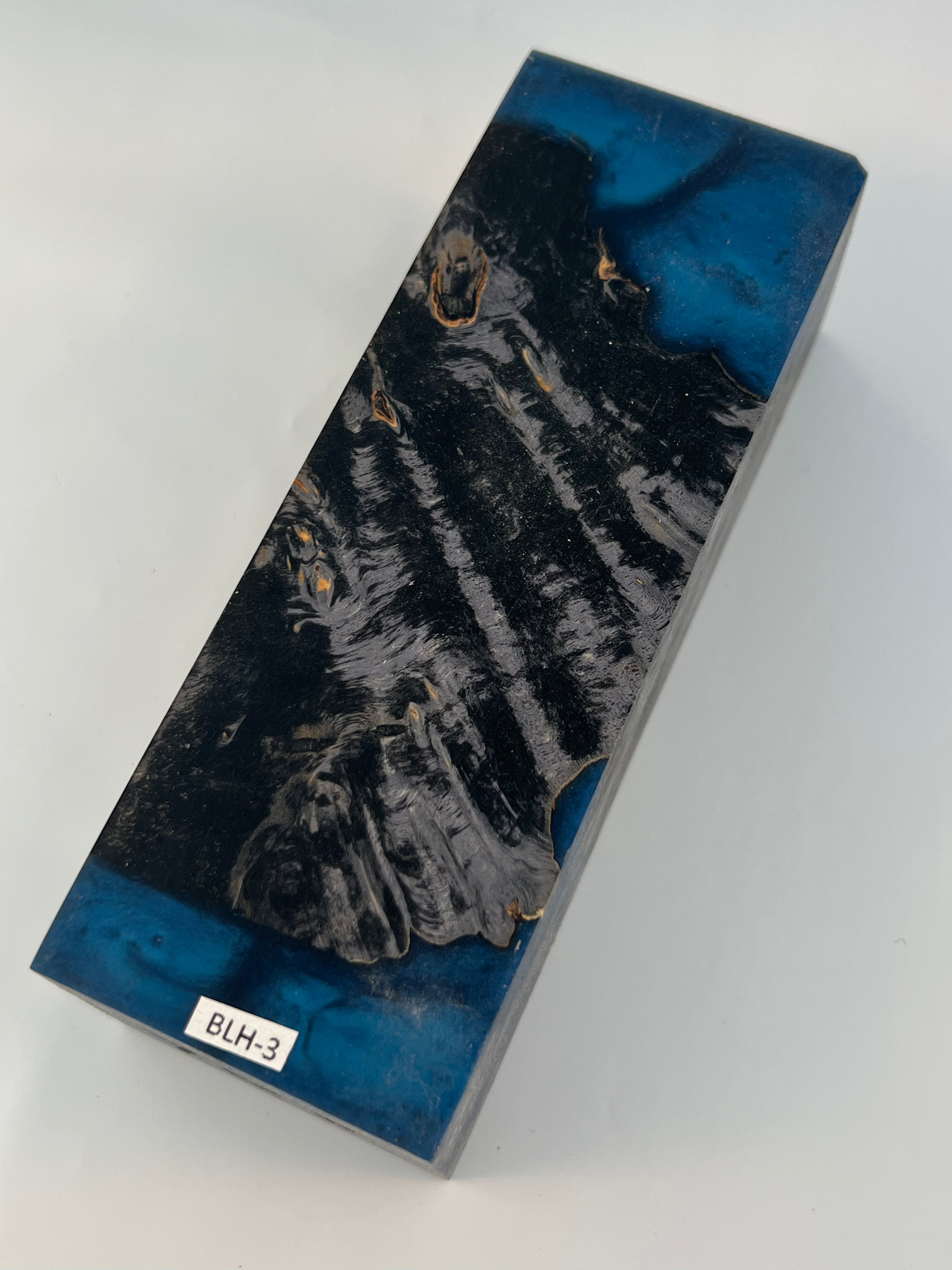 Stabilized shaft blank wood and green resin block B-72