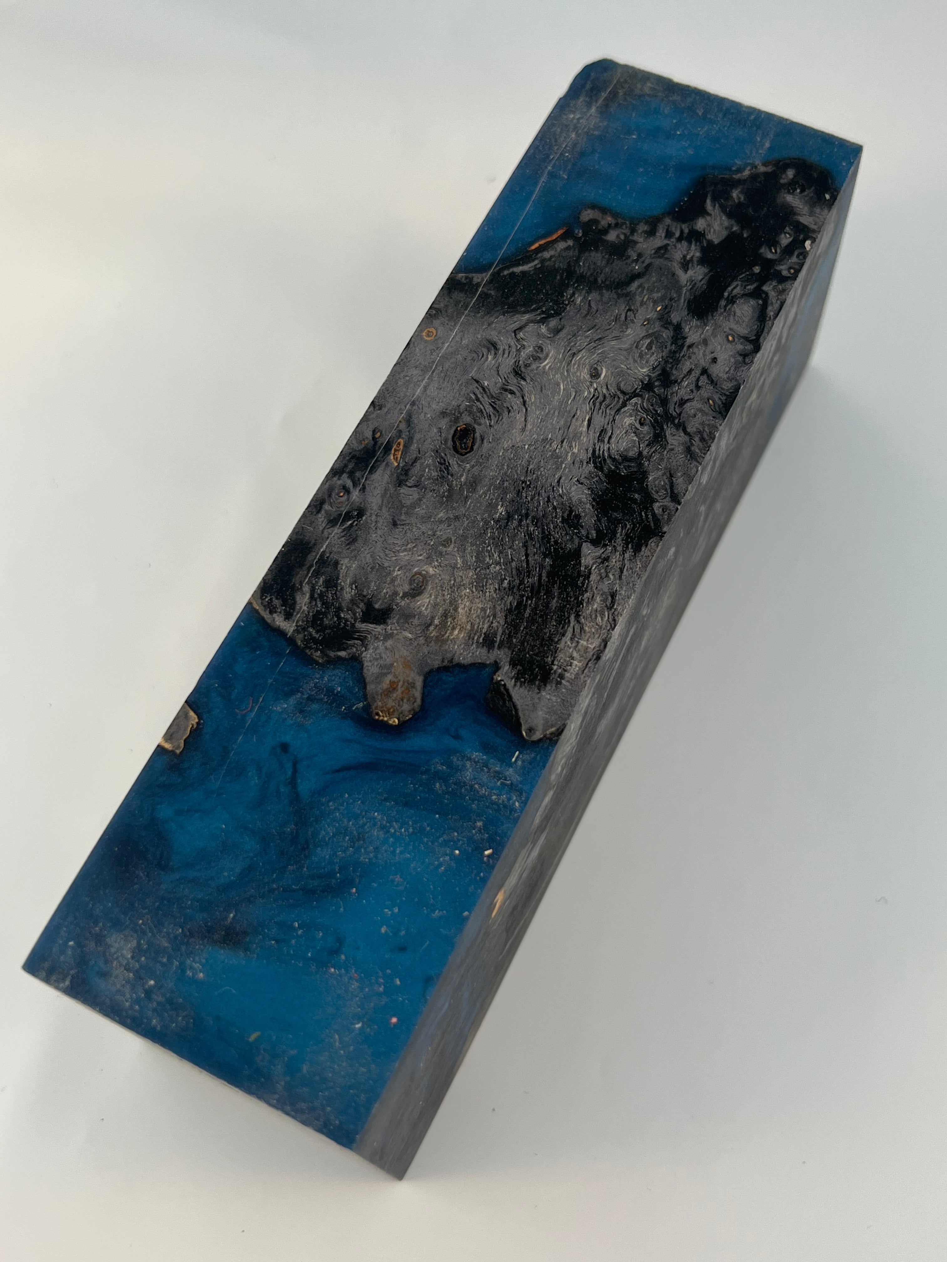 Stabilized shaft blank wood and green resin block B-72