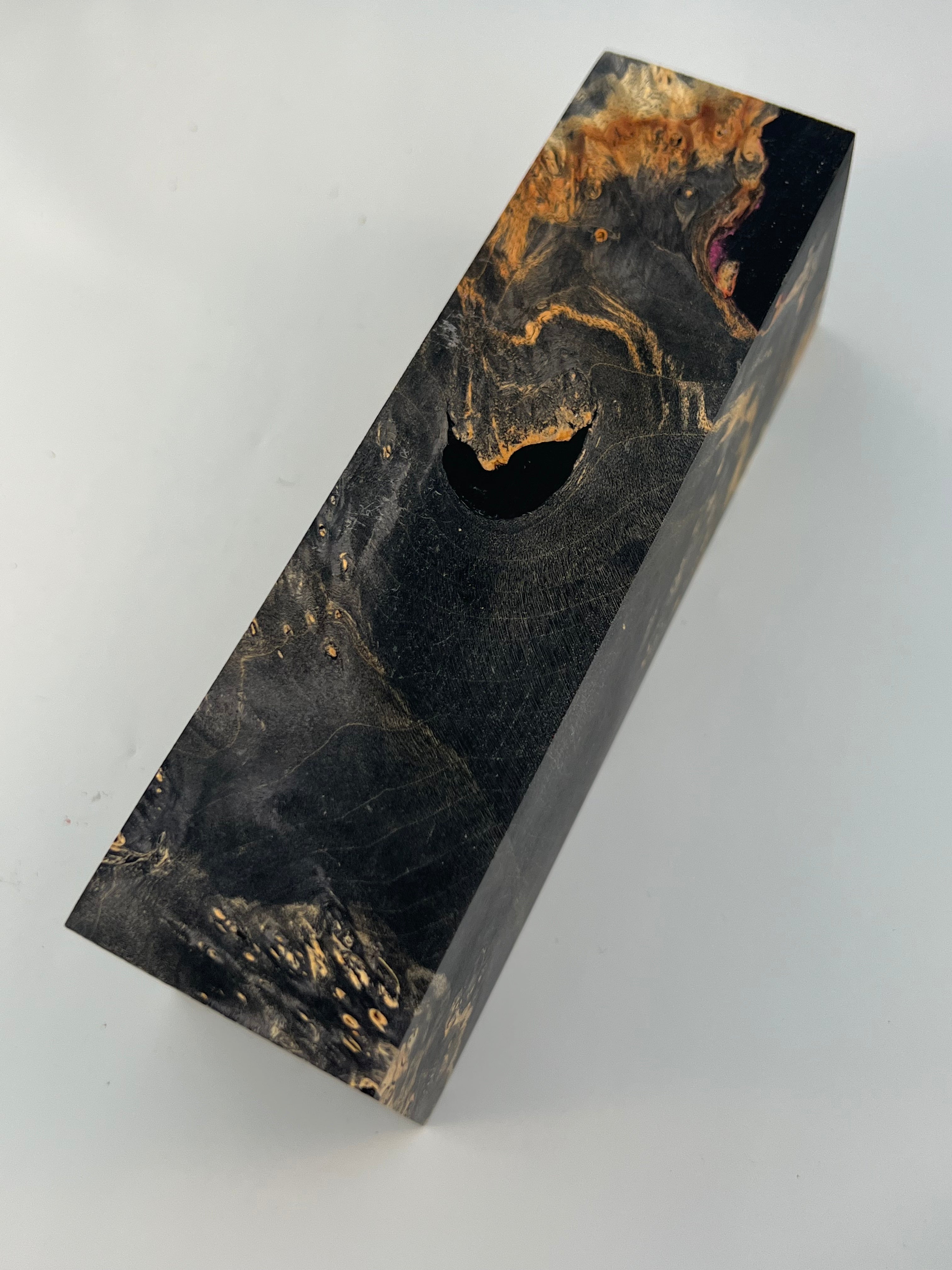 Stabilized shaft blank wood and green resin block B-72