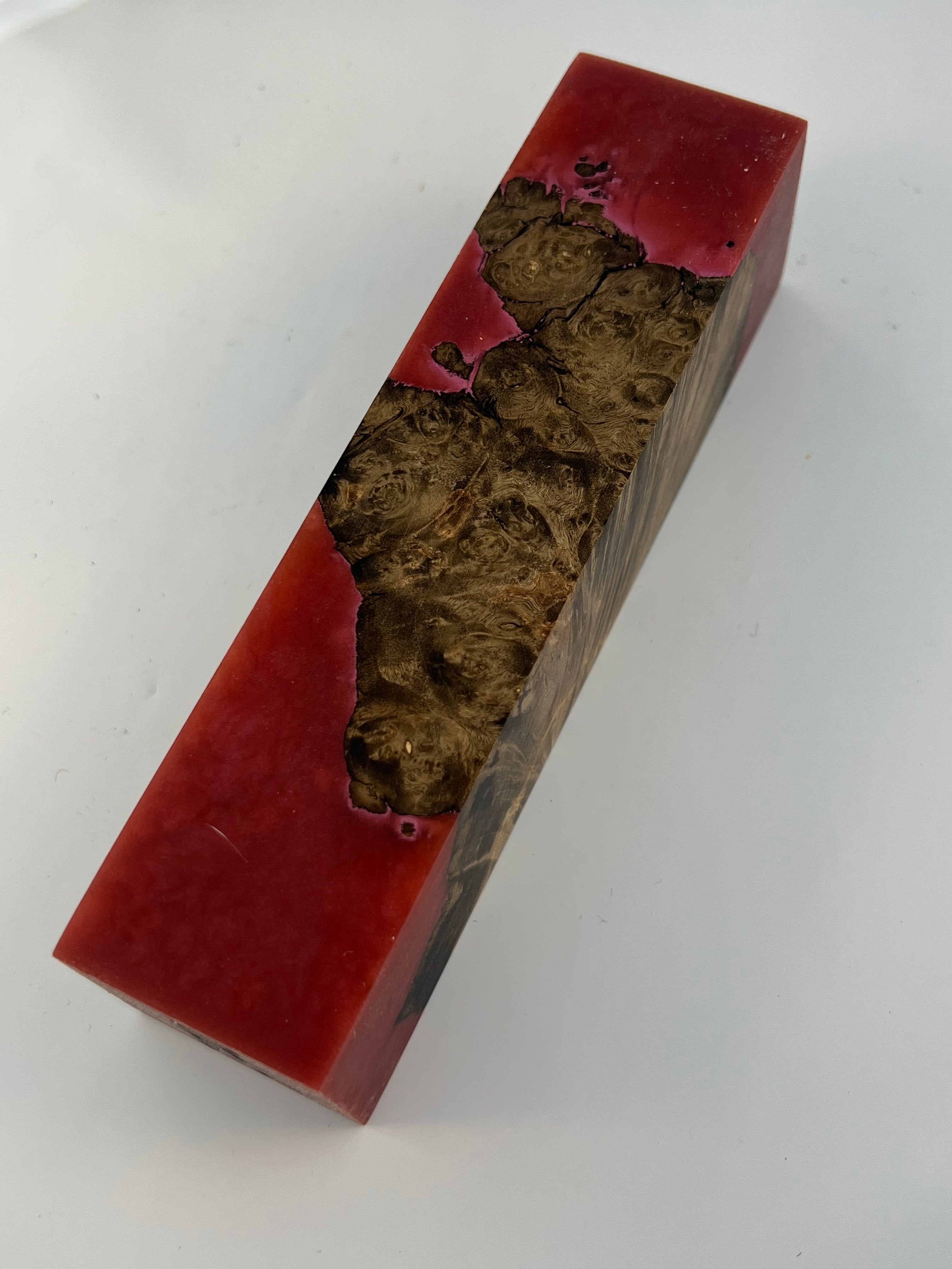 Stabilized shaft blank wood and green resin block B-72