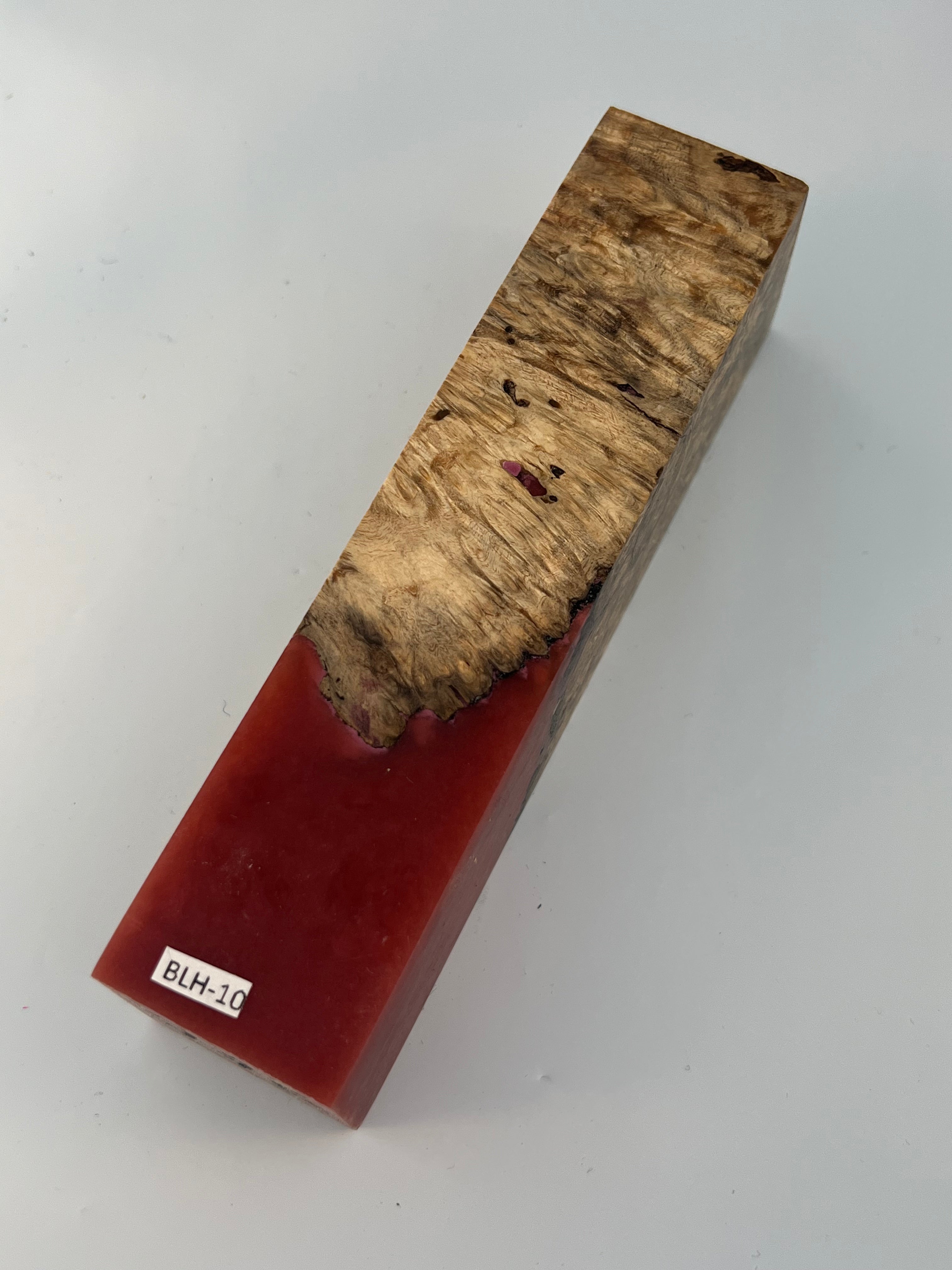 Stabilized shaft blank wood and green resin block B-72