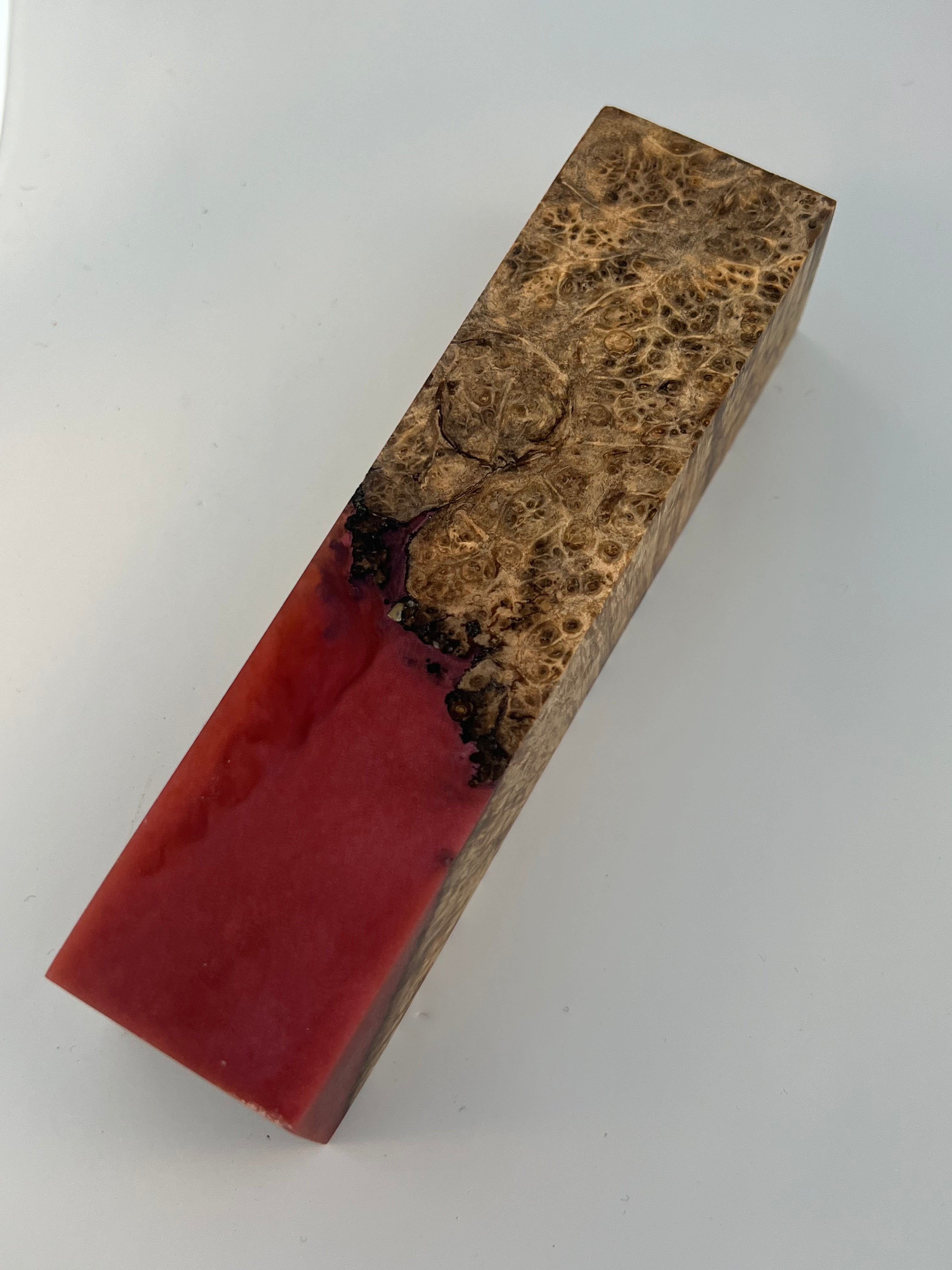 Stabilized shaft blank wood and green resin block B-72