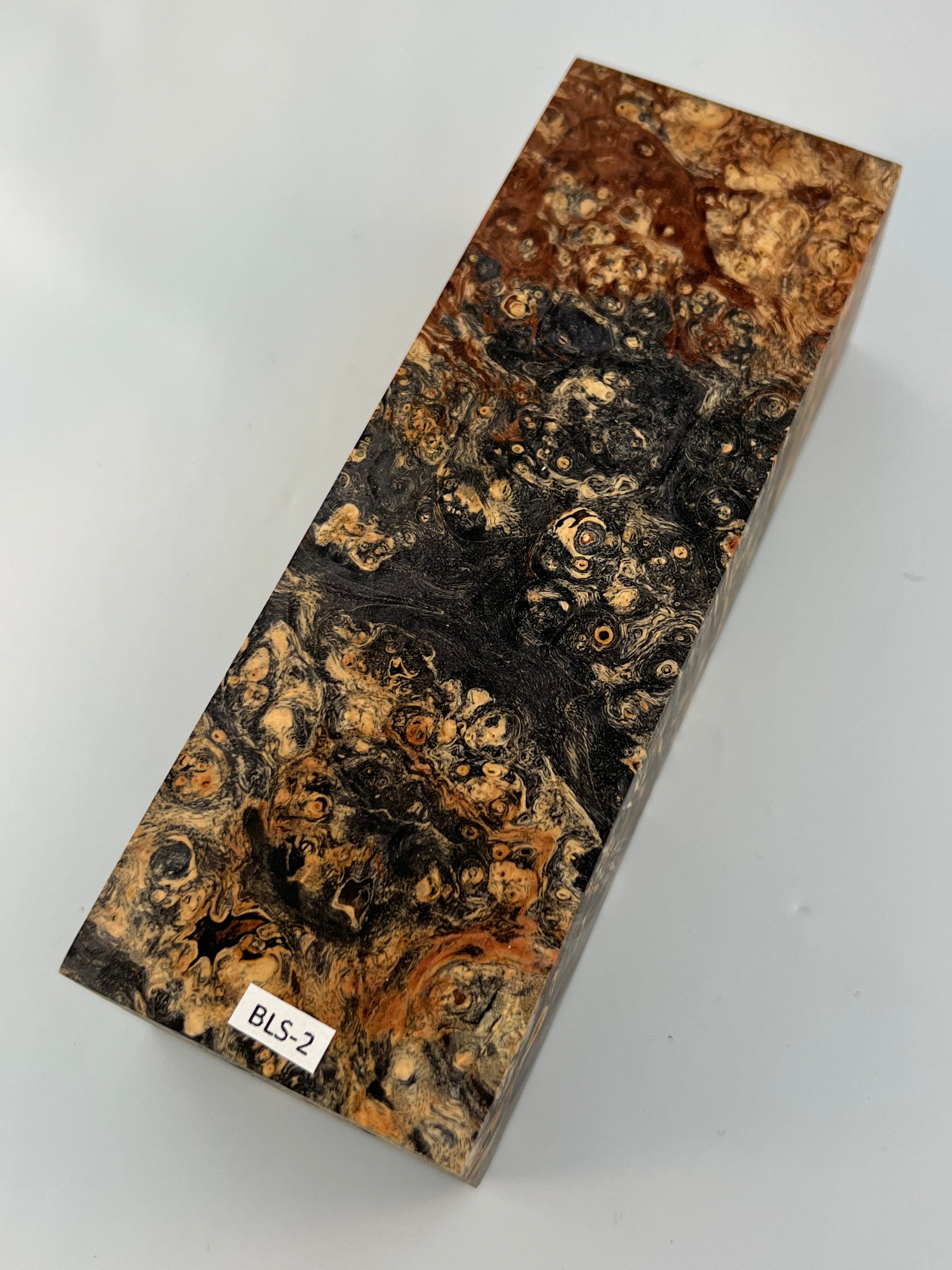 Stabilized shaft blank wood and green resin block B-72