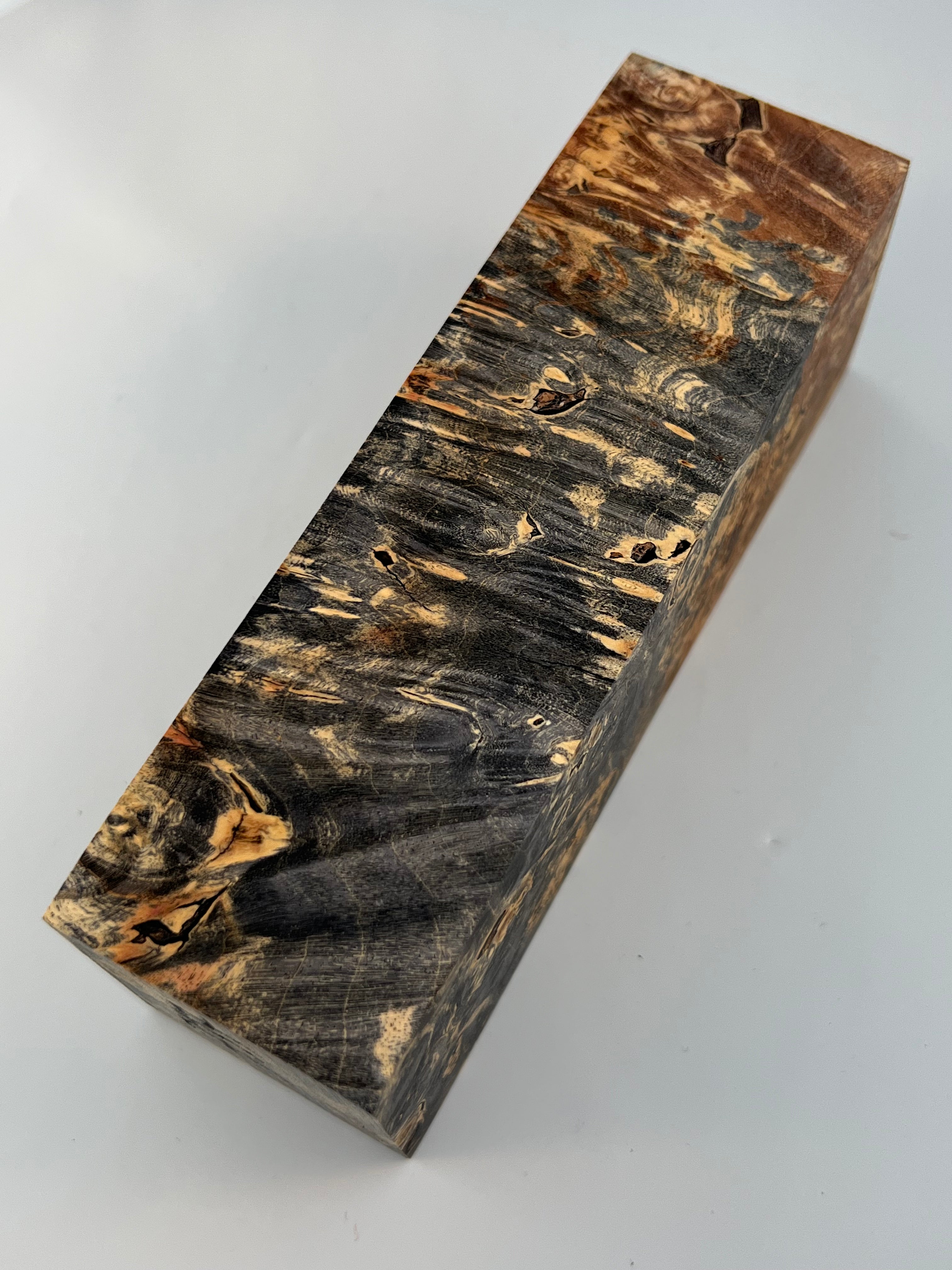 Stabilized shaft blank wood and green resin block B-72