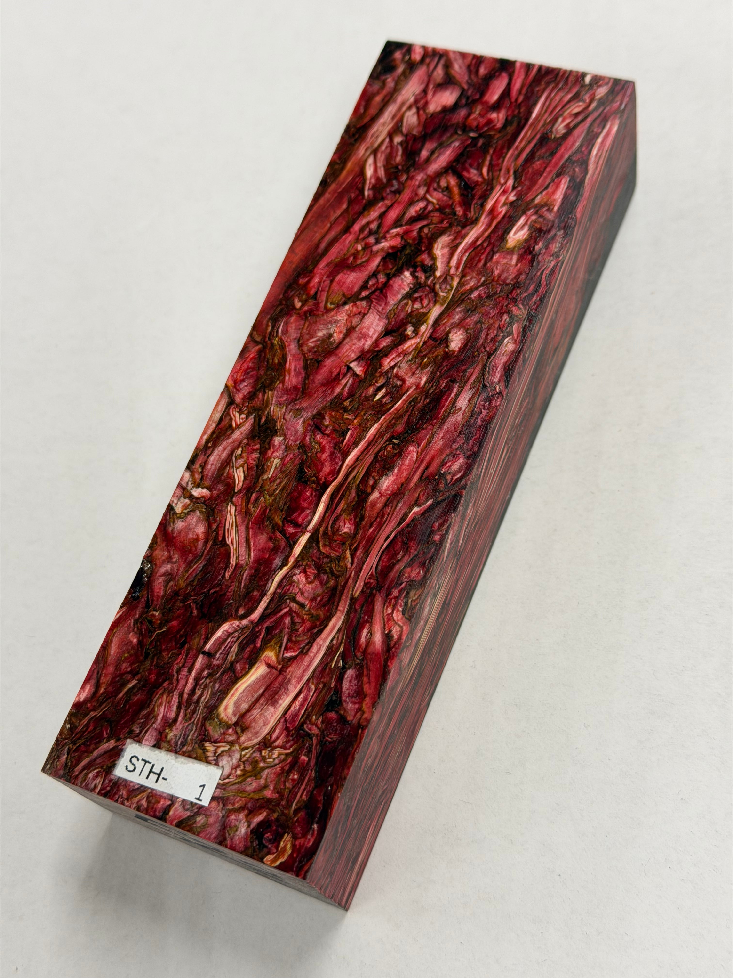 Stabiliserat skaftämne i trä och grönt hartsblock B-72