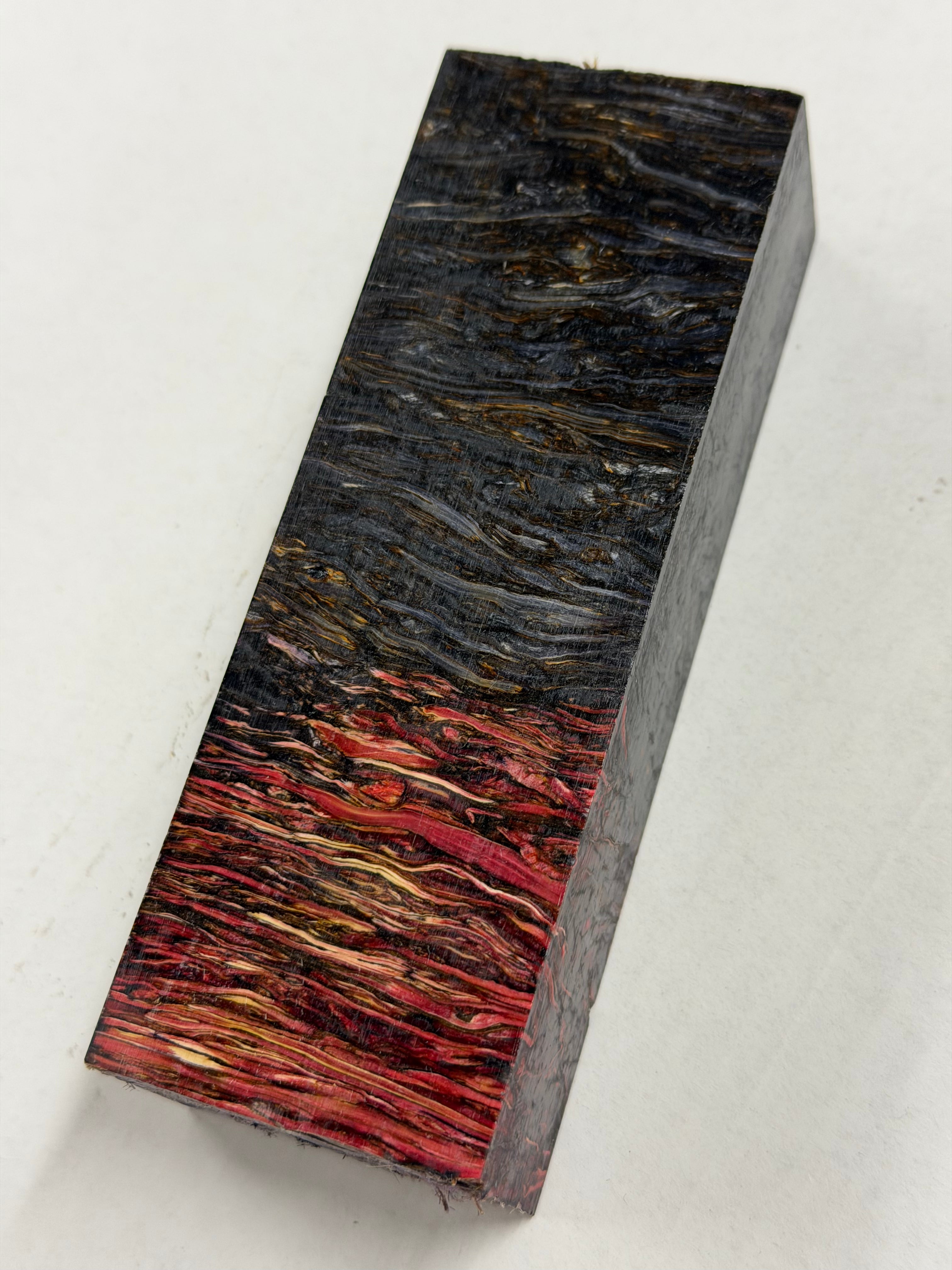 Stabilized shaft blank wood and green resin block B-72