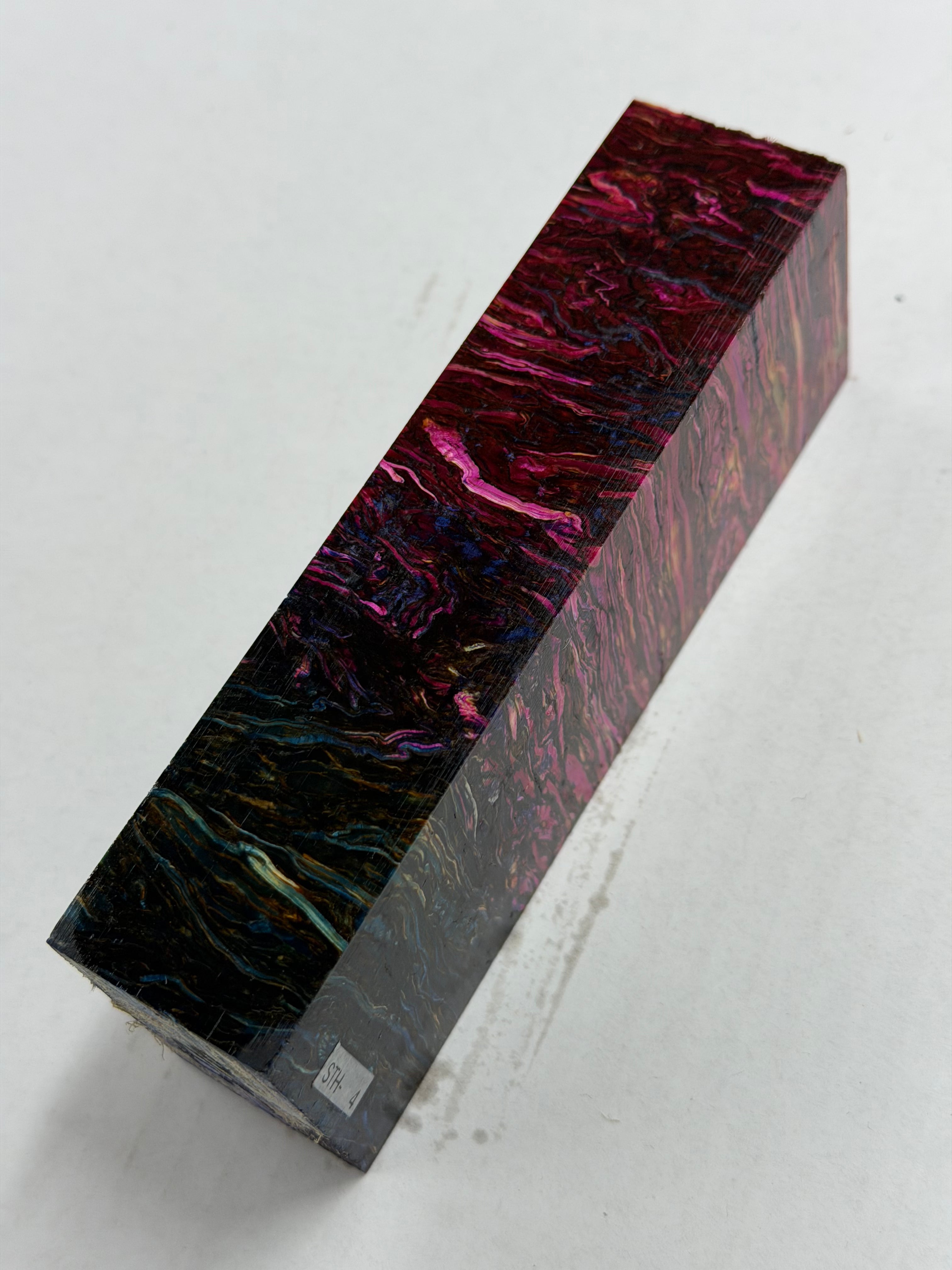 Stabilized shaft blank wood and green resin block B-72