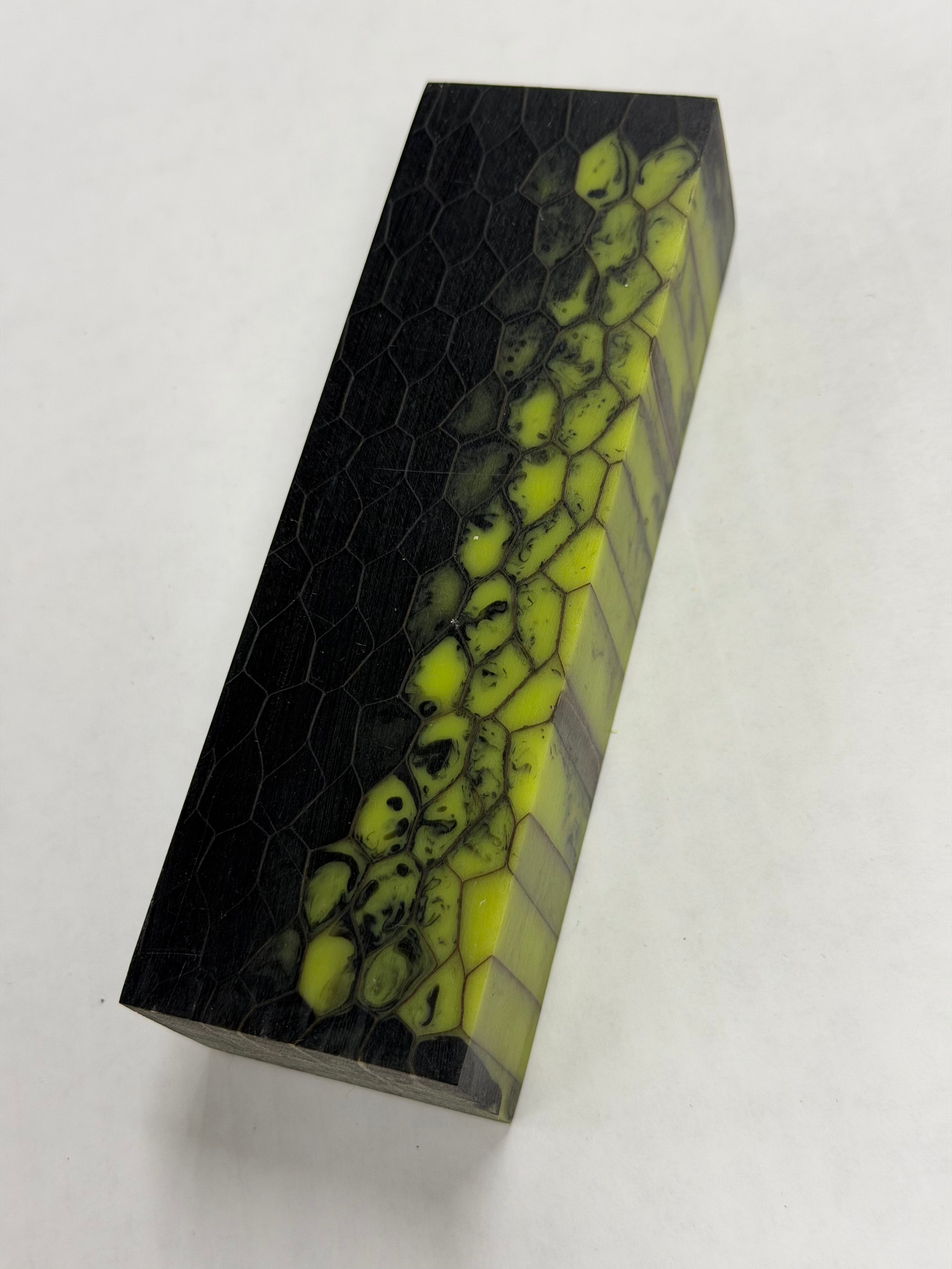 Stabilized shaft blank wood and green resin block B-72