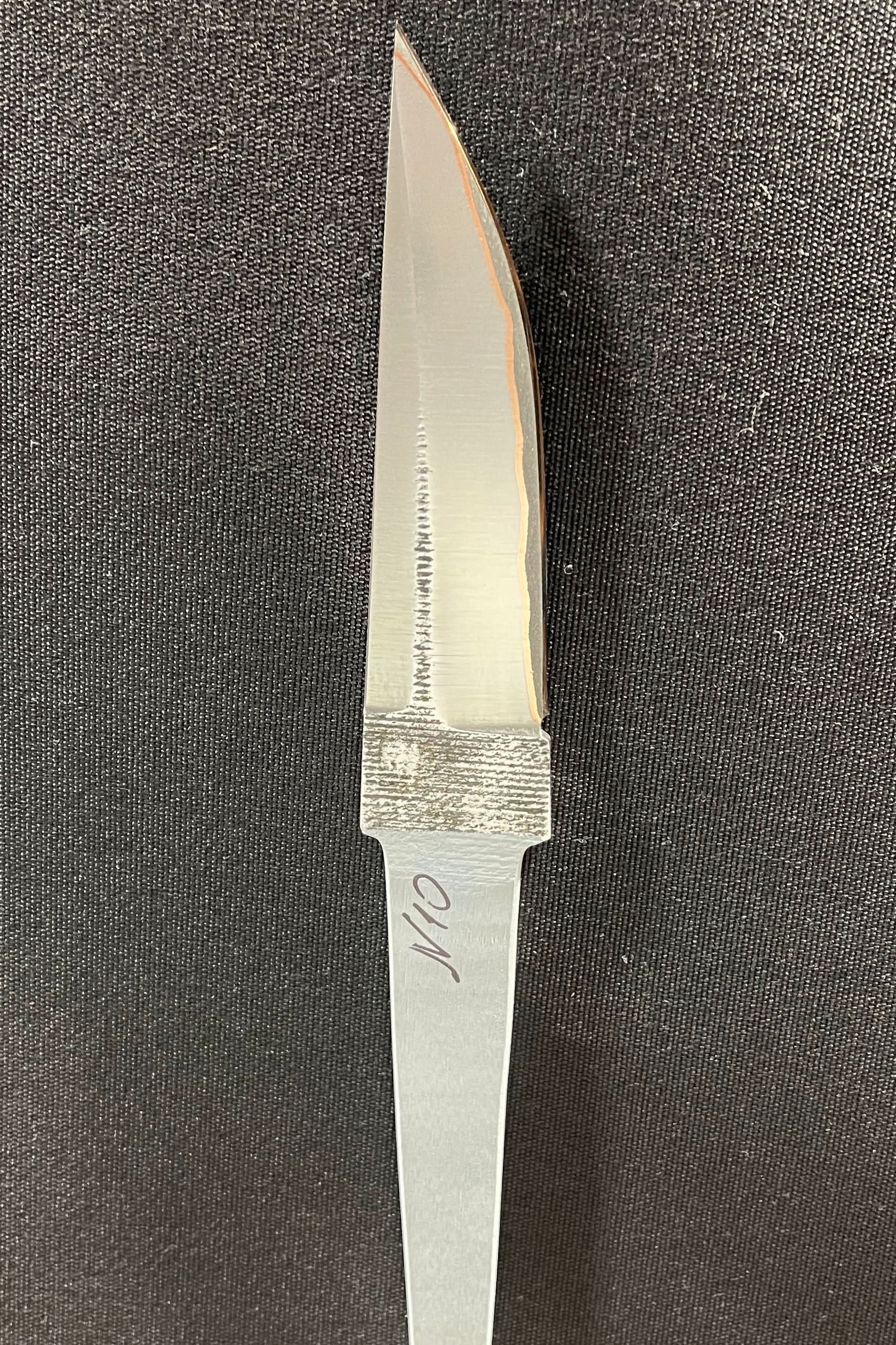 Hand-forged laminated knife blade - Copper San Mai - Vladyslav Chulan VCSM No. 10