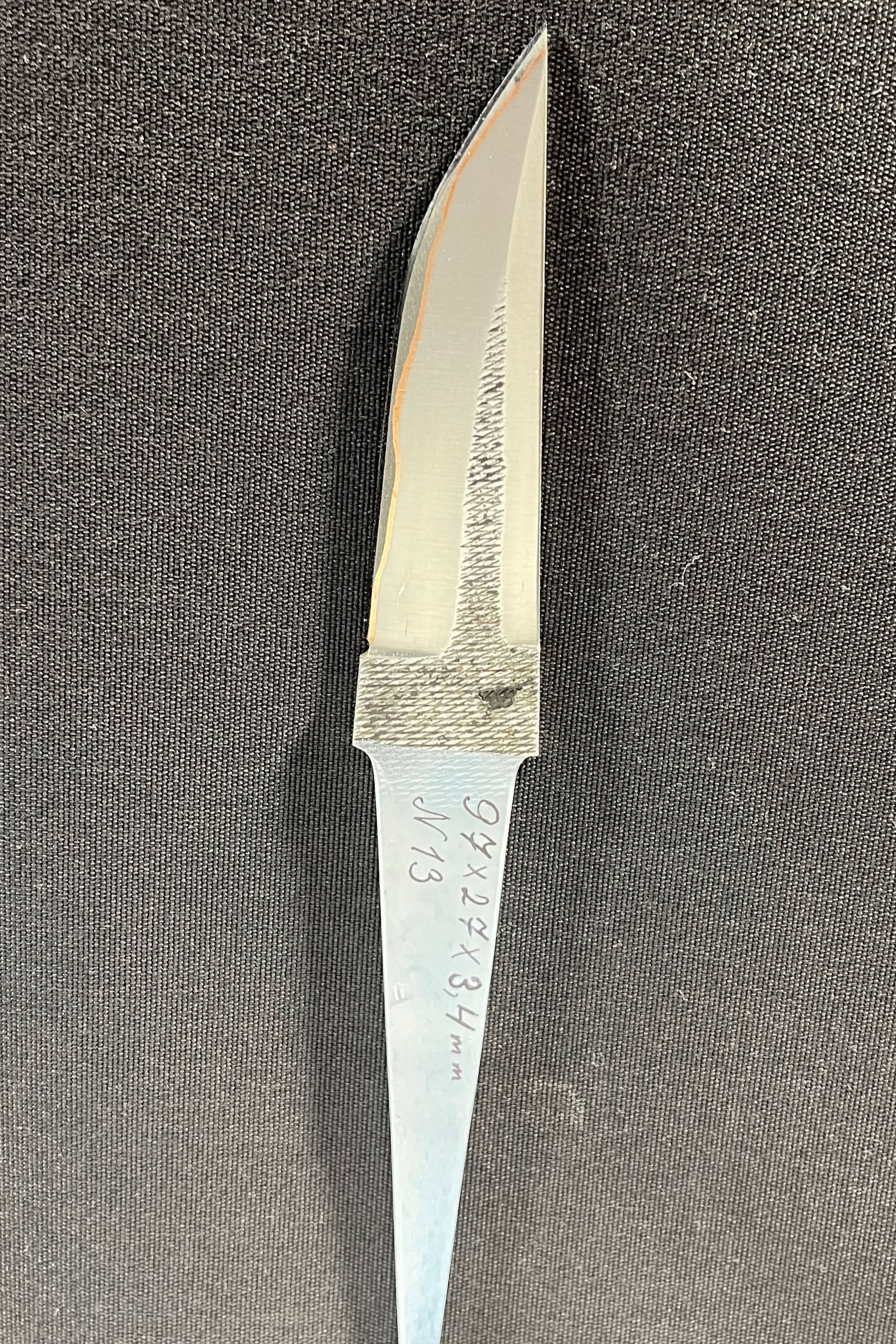 Hand-forged laminated knife blade - Copper San Mai - Vladyslav Chulan VCSM No. 13