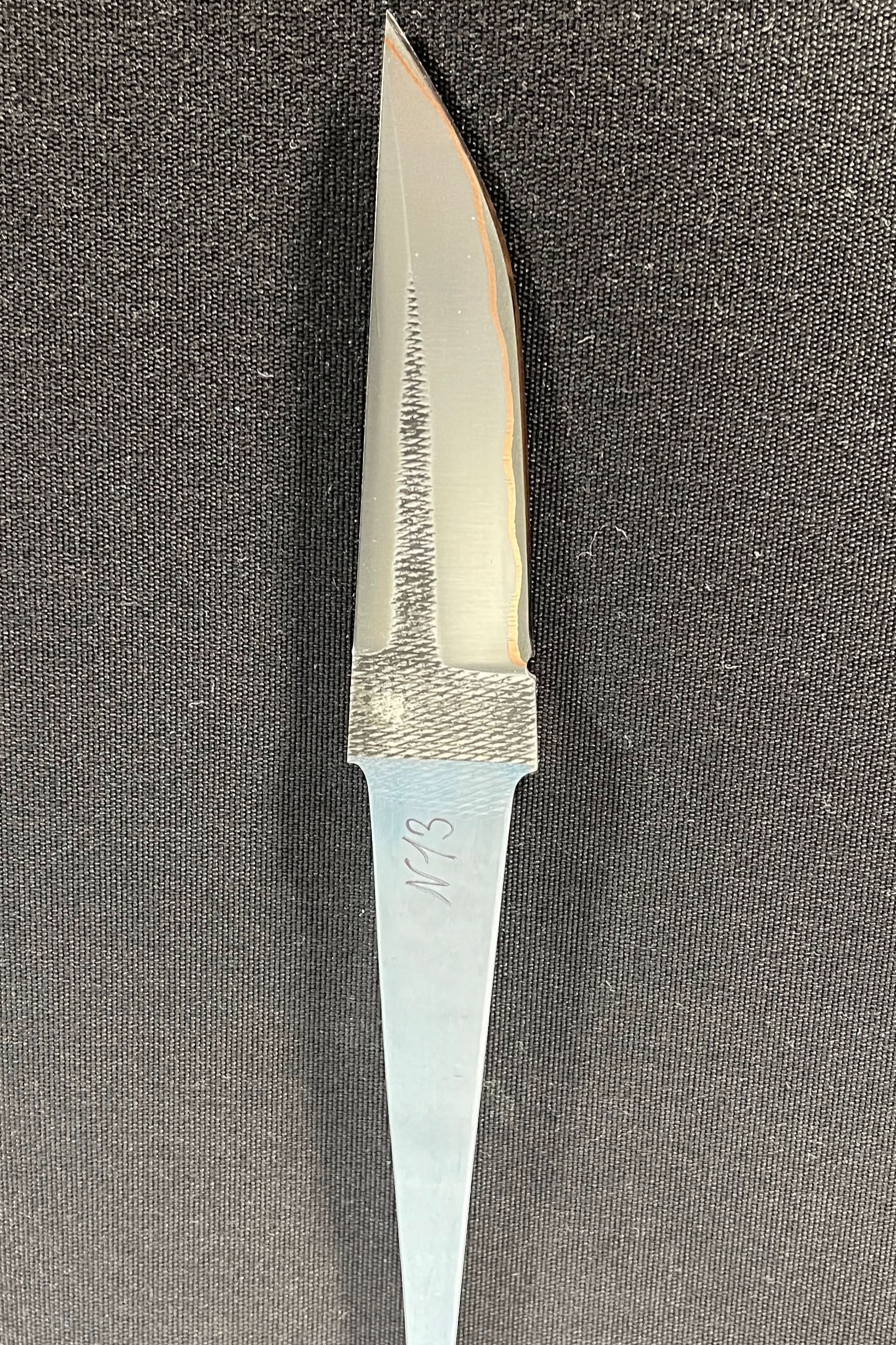 Hand-forged laminated knife blade - Copper San Mai - Vladyslav Chulan VCSM No. 13