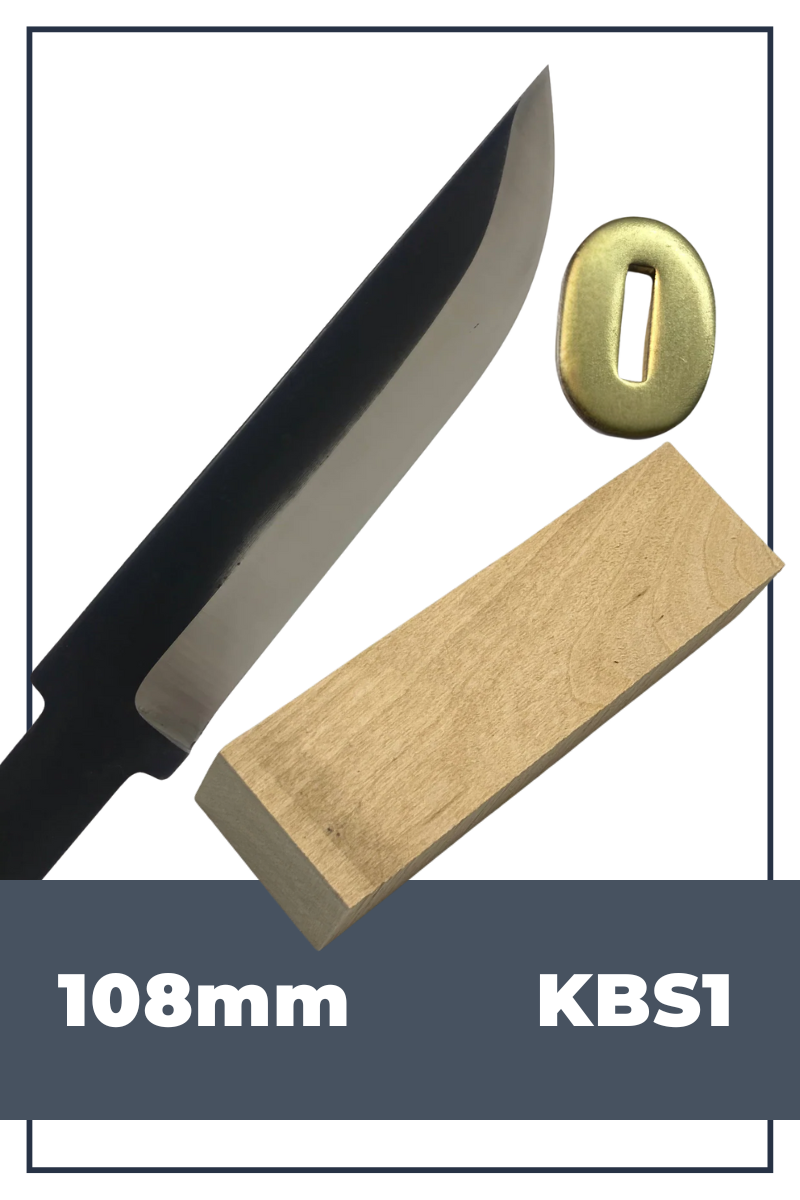 Knivbyggesett KBS1 - 108mm med bjørkekloss og holkplate