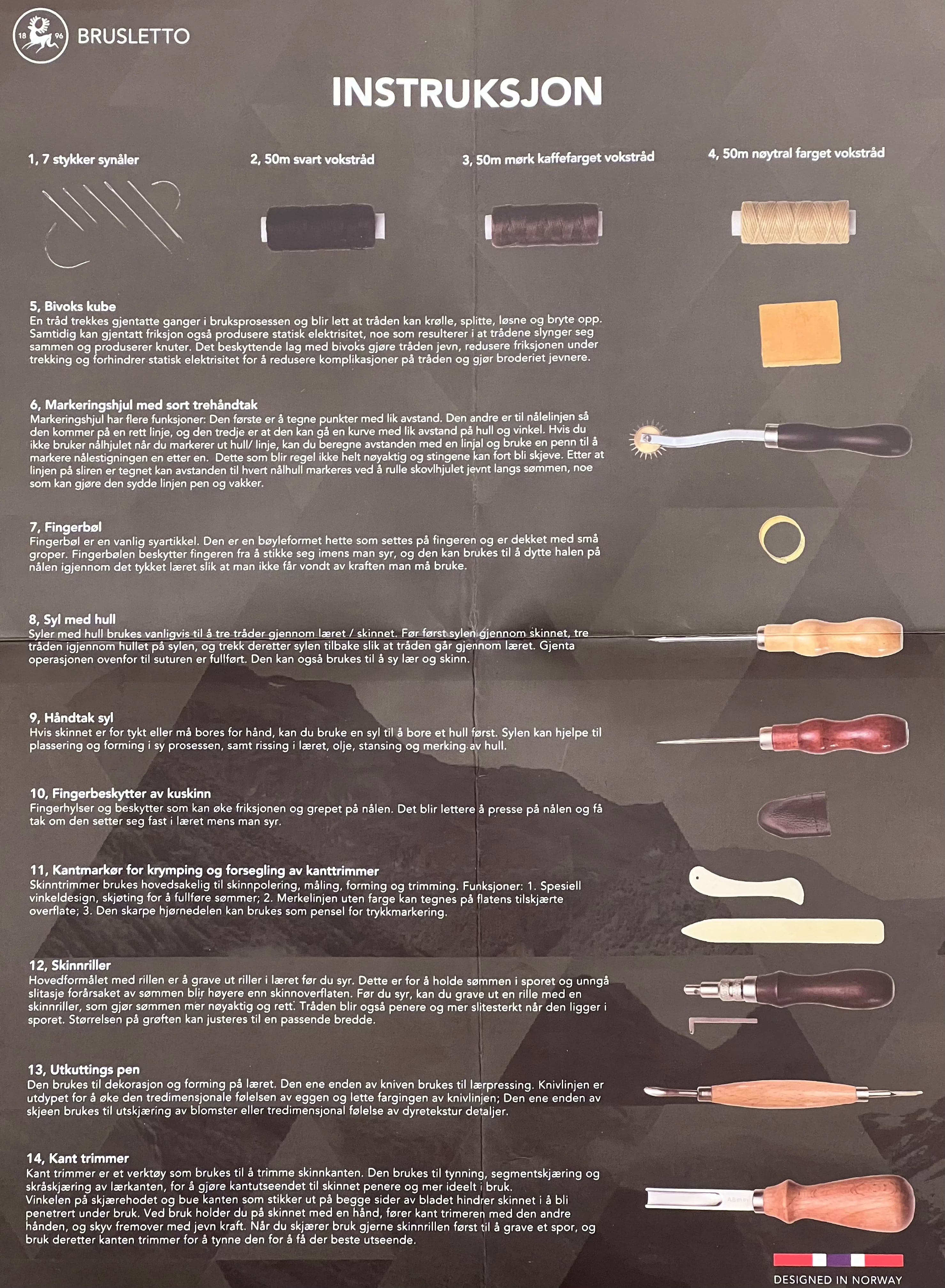 Tool set for making sheaths 14 pieces